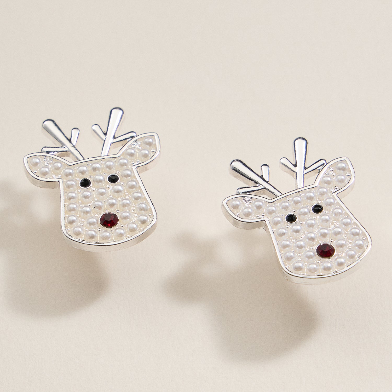 Christmas Rudolph Head Stud Earrings