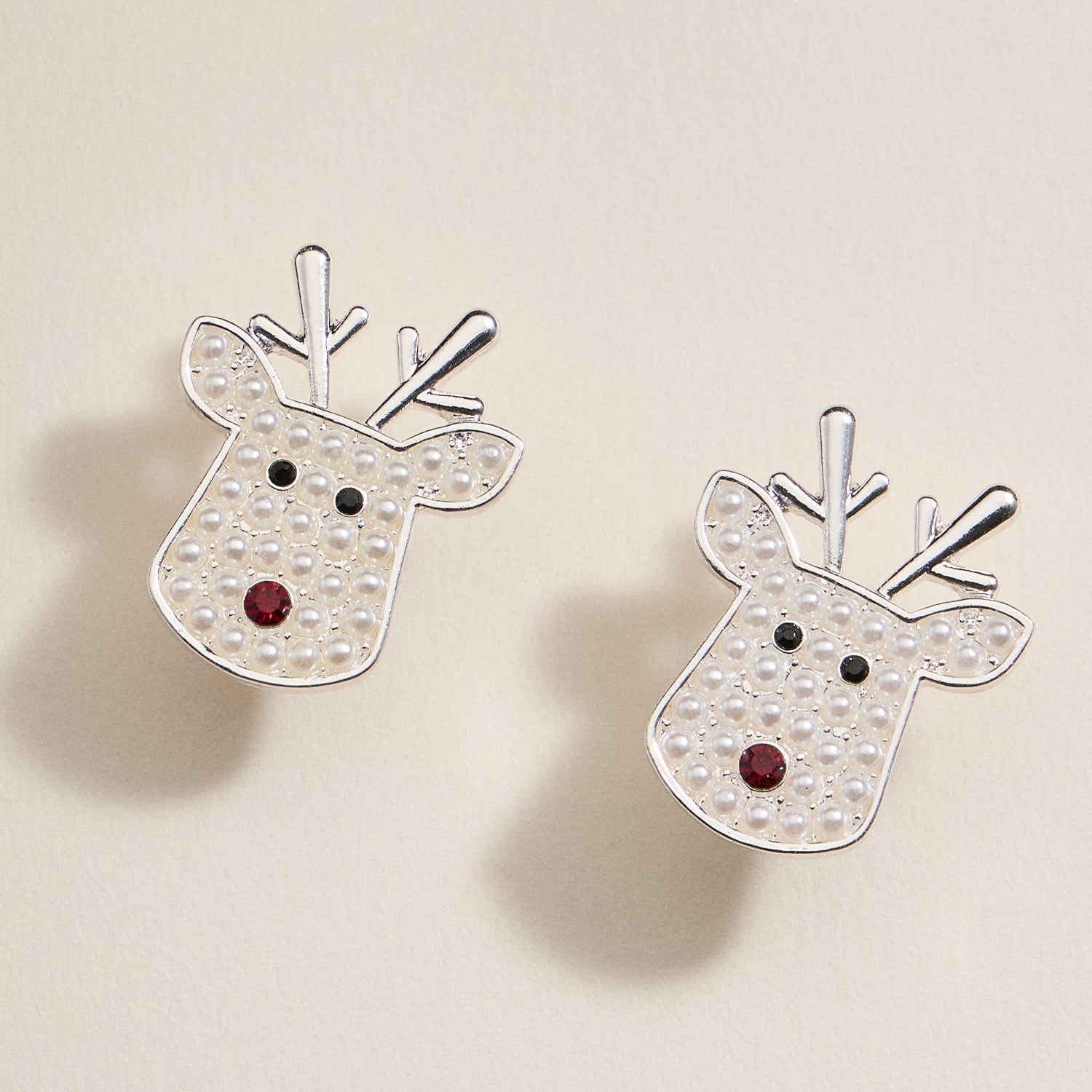 Christmas Rudolph Head Stud Earrings