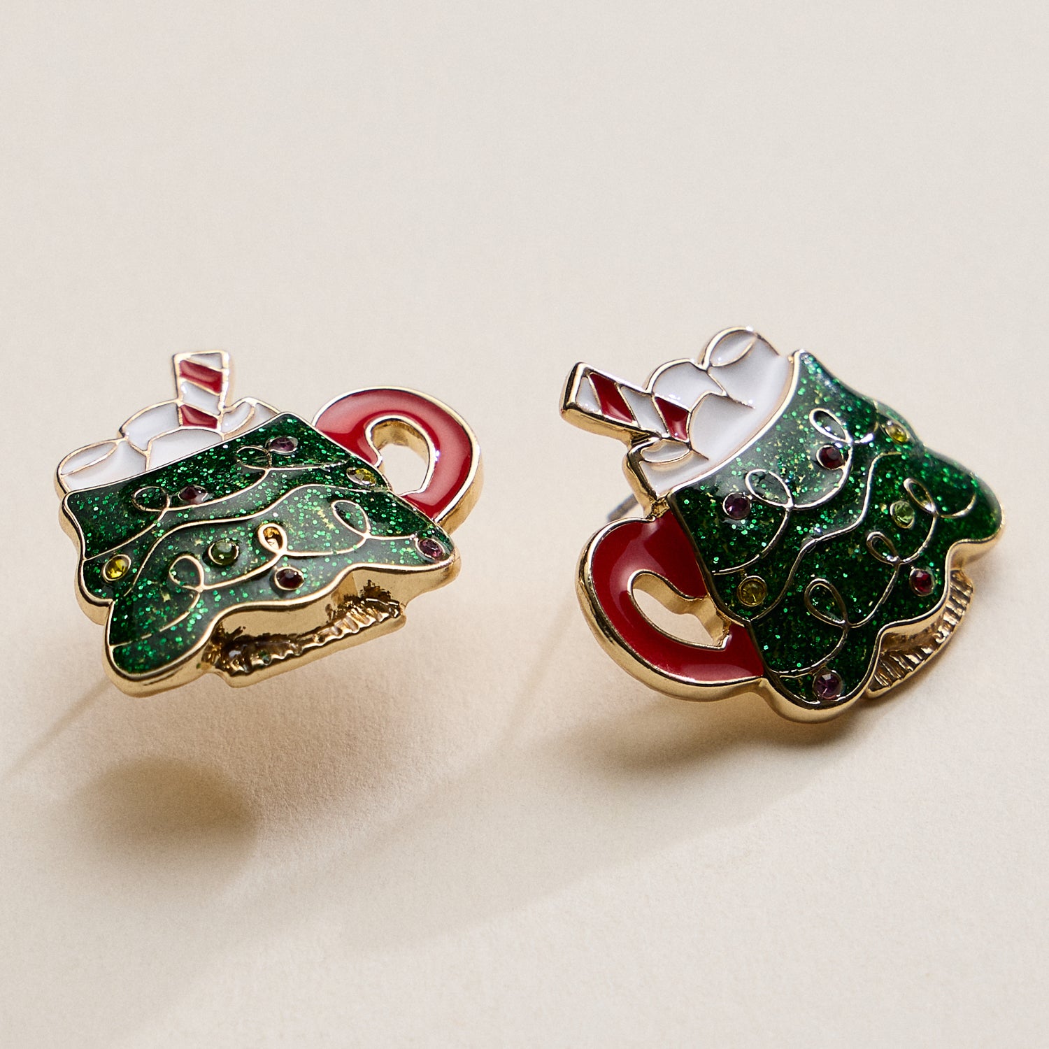 Christmas Tree Mug Stud Earrings