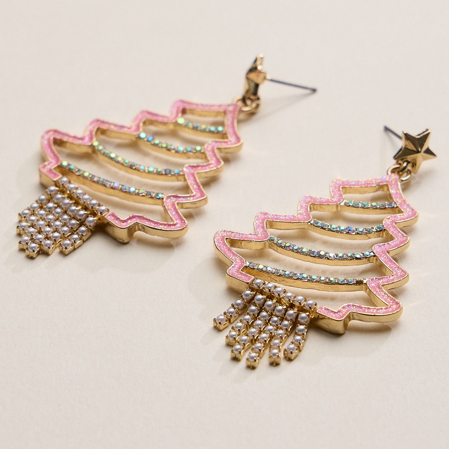 Crystal Christmas Tree Drop Earrings