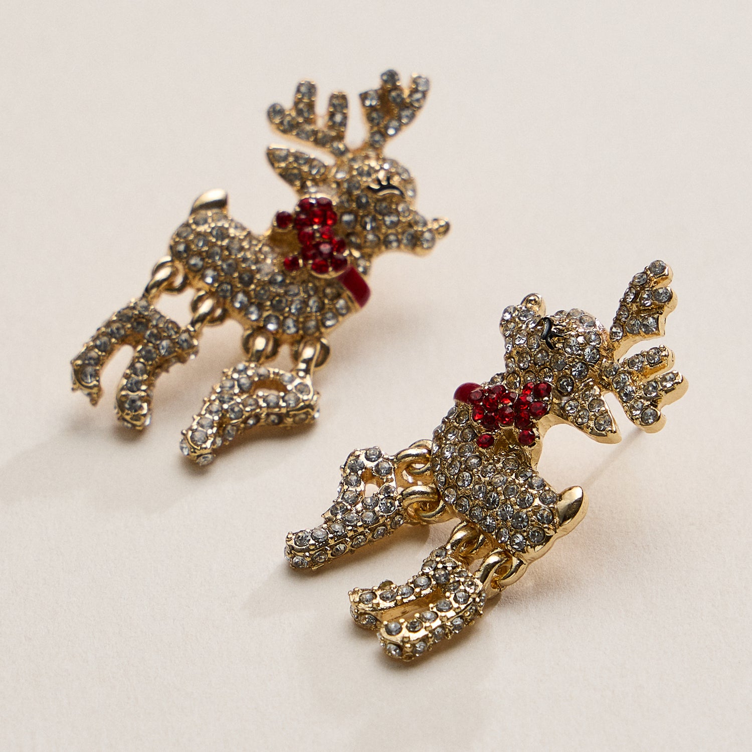 Crystal Reindeer Christmas Earrings
