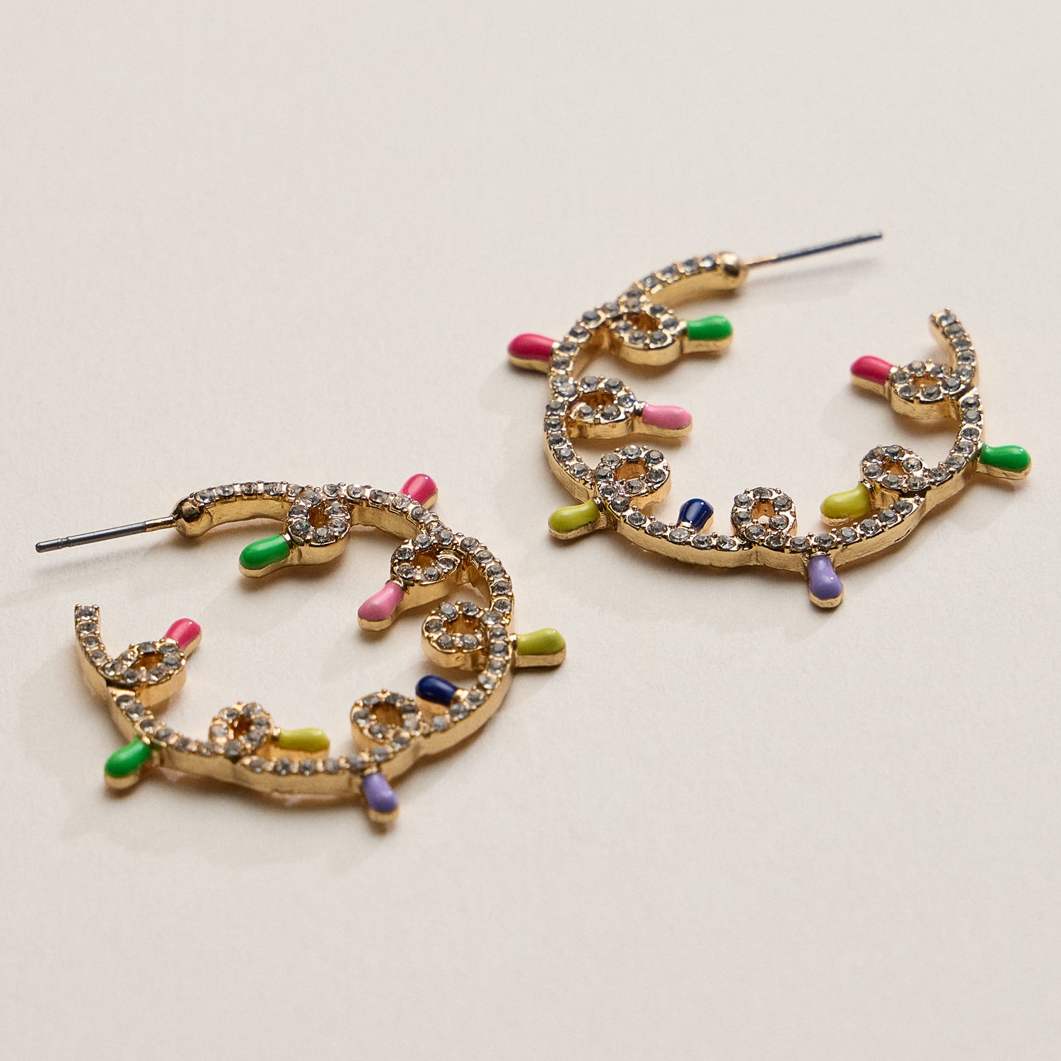 Christmas Lights Hoop Earrings – Festive Holiday Jewelry
