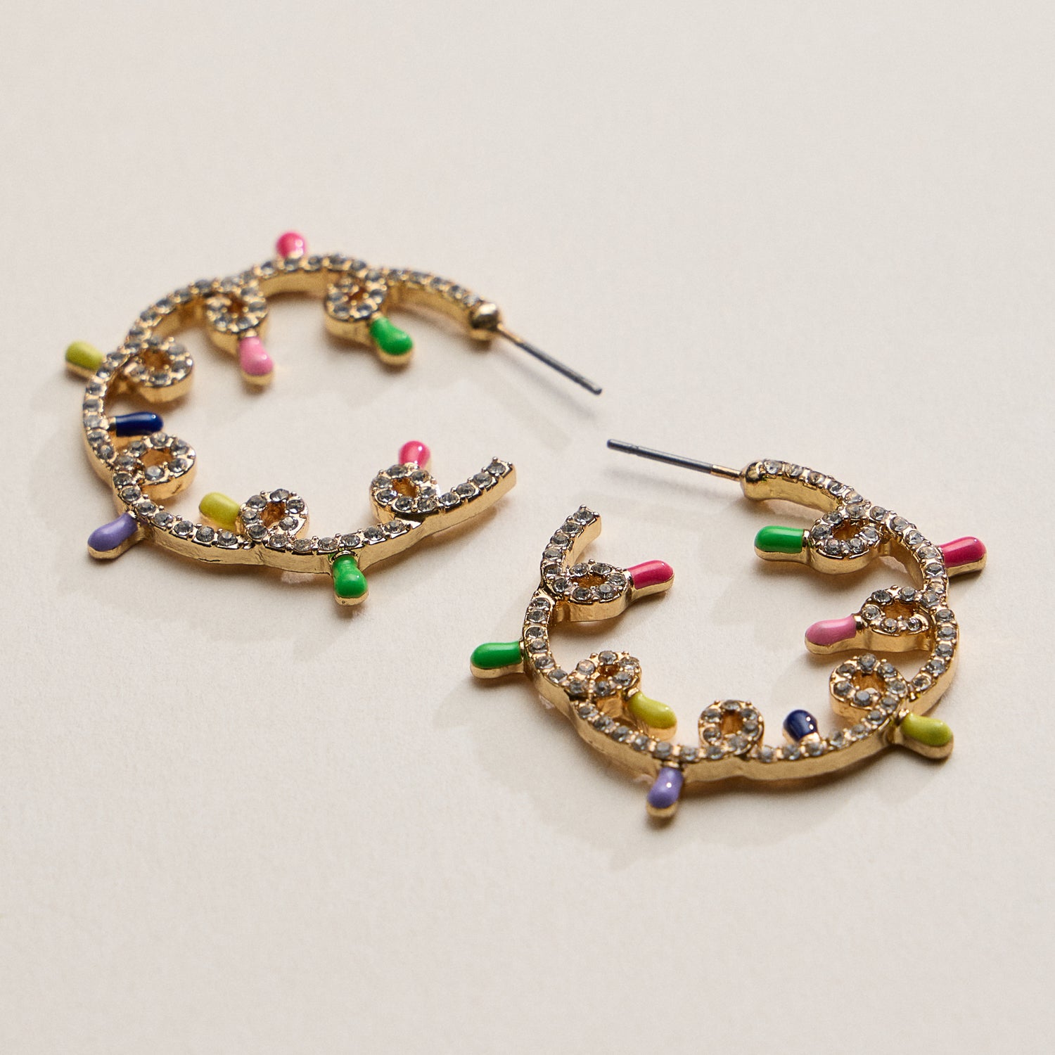 Christmas Lights Hoop Earrings – Festive Holiday Jewelry