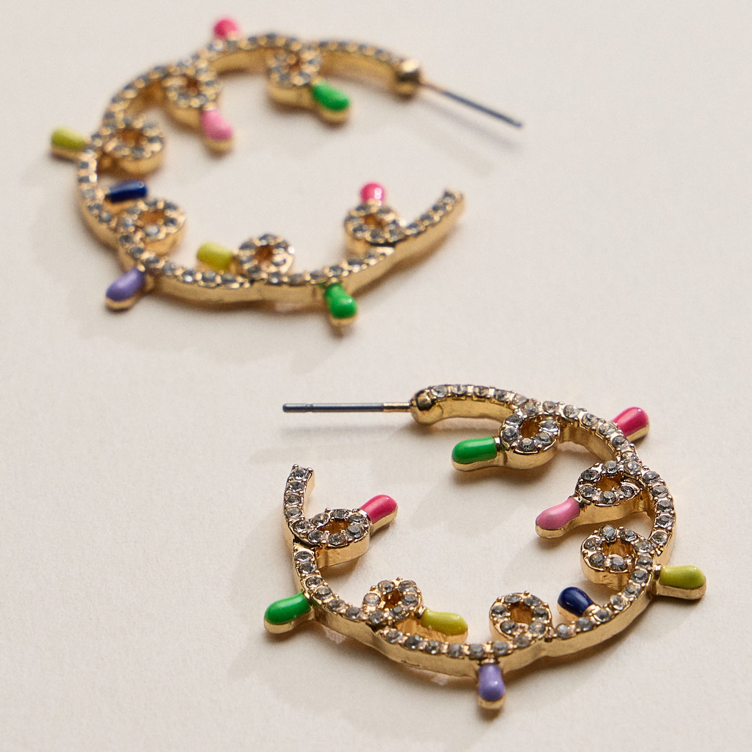 Christmas Lights Hoop Earrings – Festive Holiday Jewelry