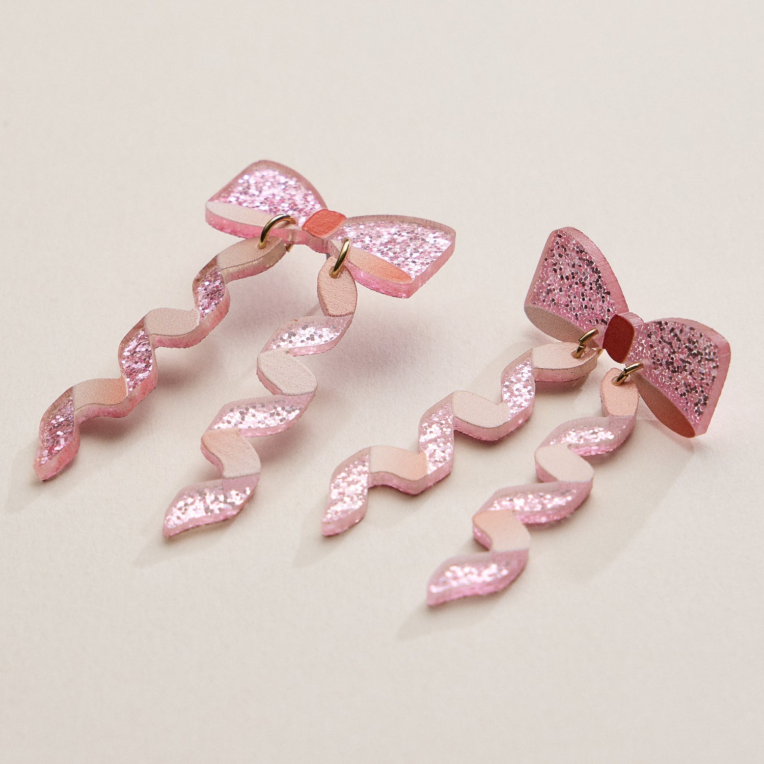 Glitter Bow Ribbon Earrings – Festive Statement Jewelry