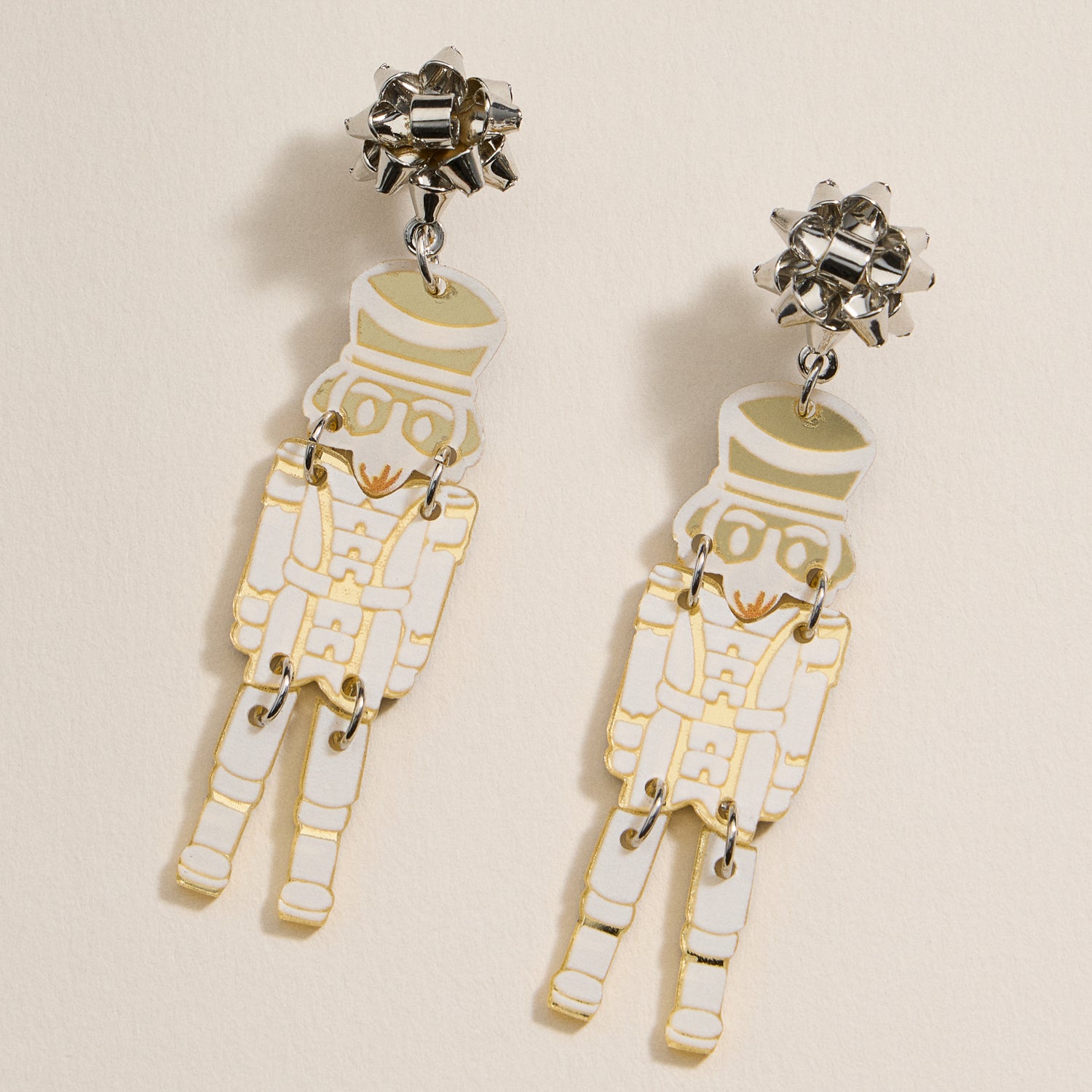 Regal Nutcracker Holiday Drop Earrings