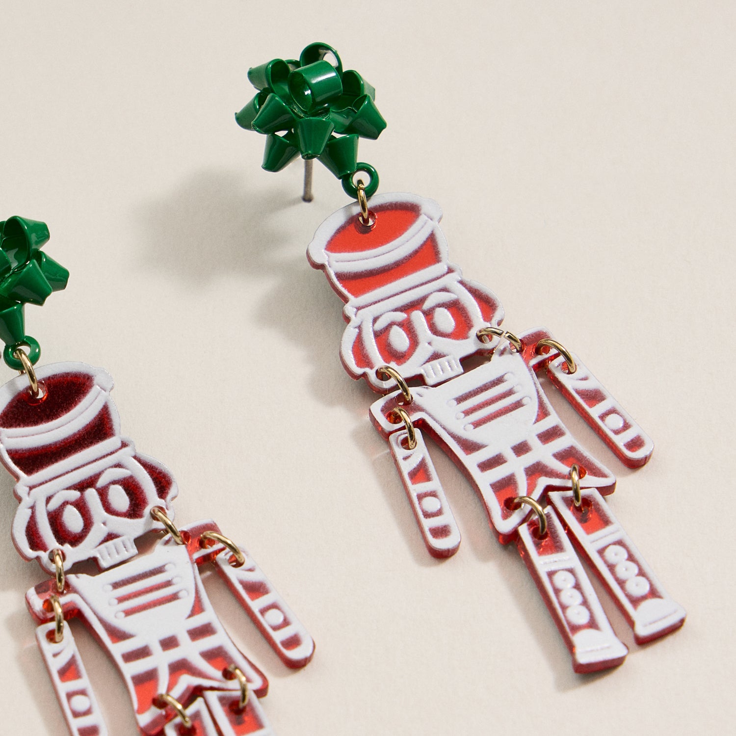 Regal Nutcracker Holiday Drop Earrings