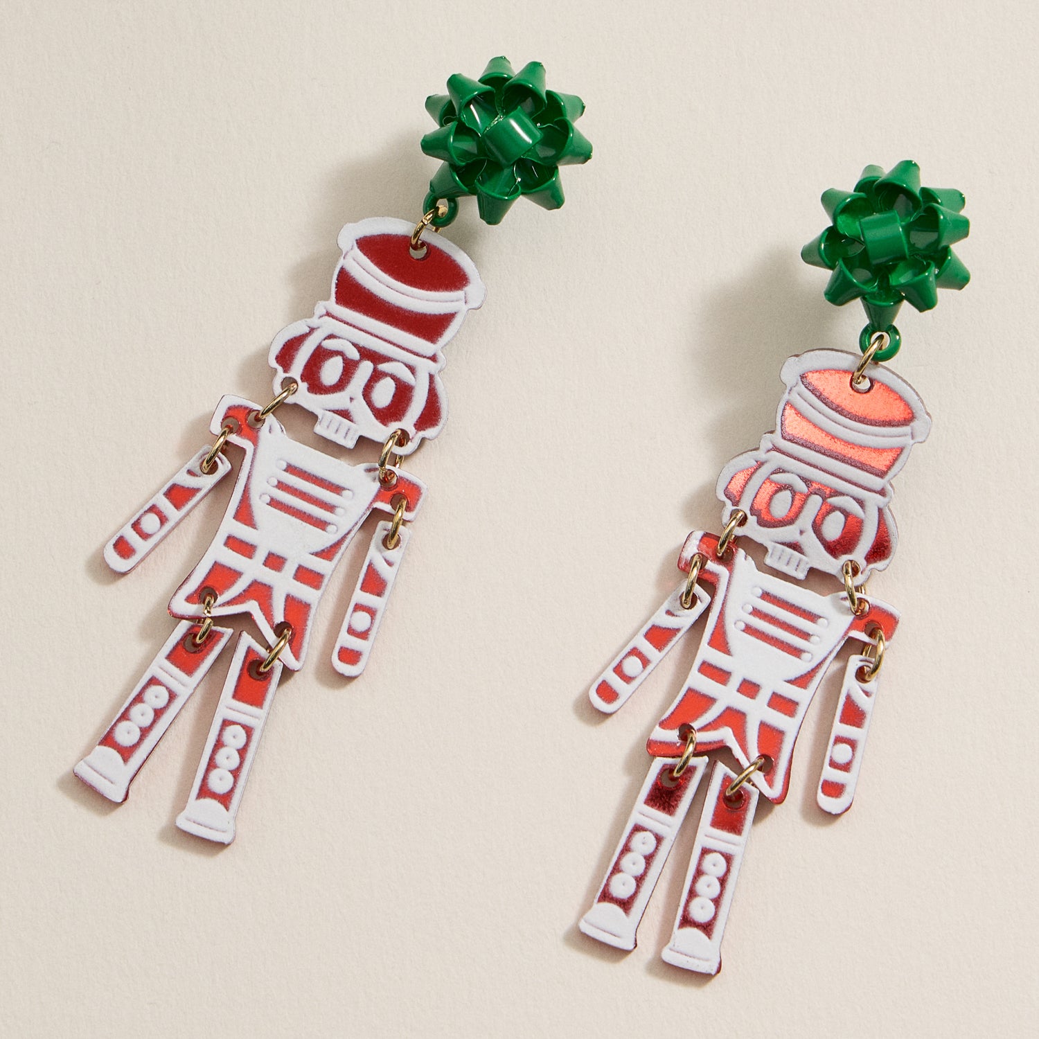 Regal Nutcracker Holiday Drop Earrings