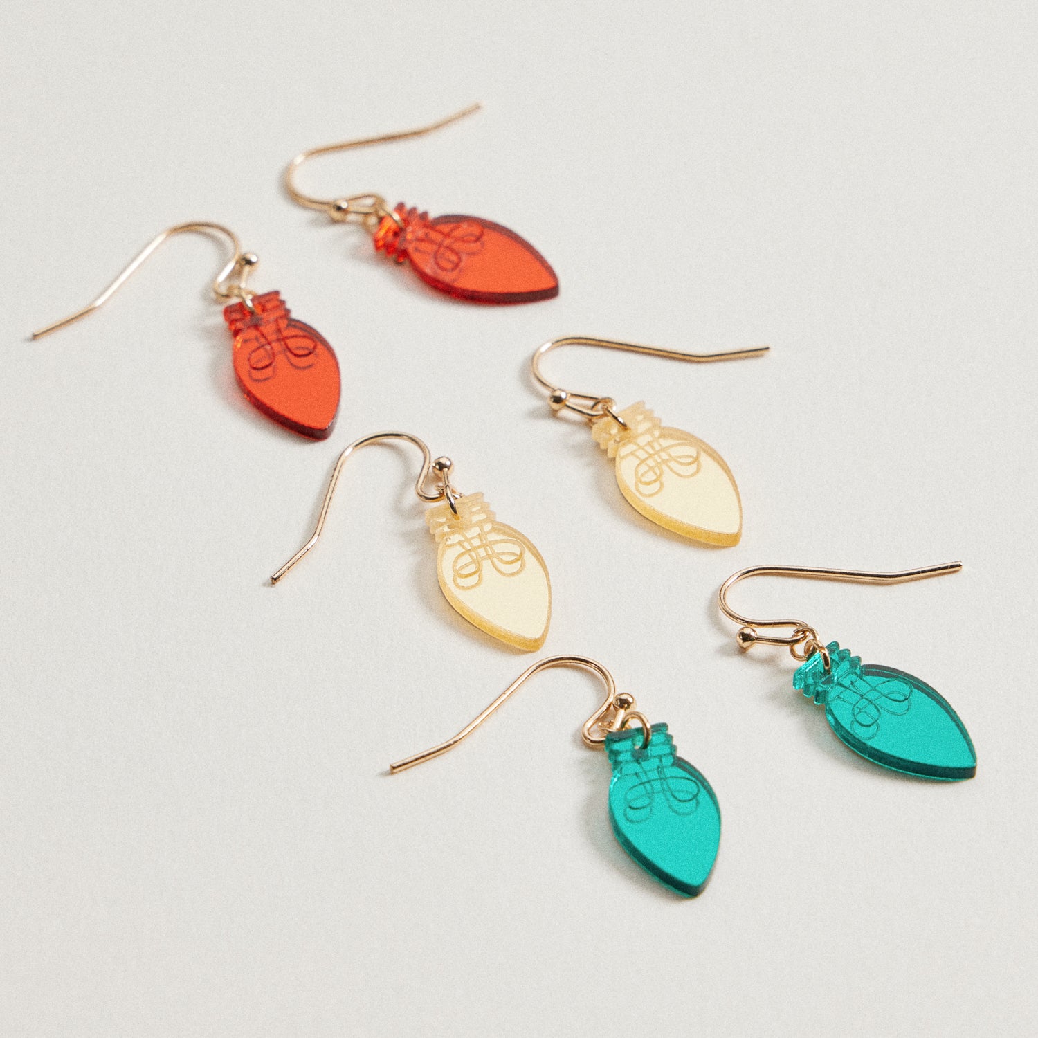Christmas Light Bulb Drop Earrings | Acrylic Dangles