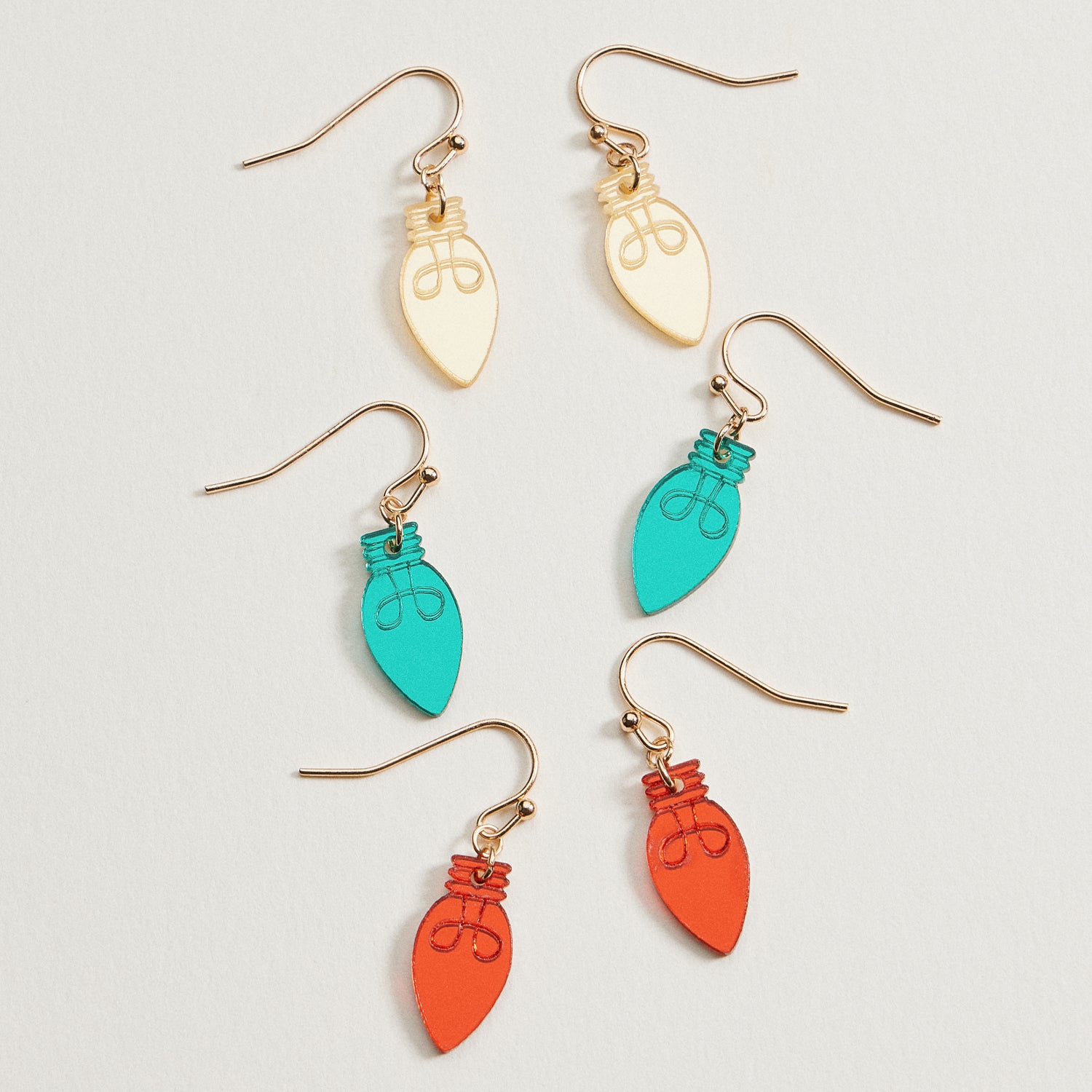 Christmas Light Bulb Drop Earrings | Acrylic Dangles