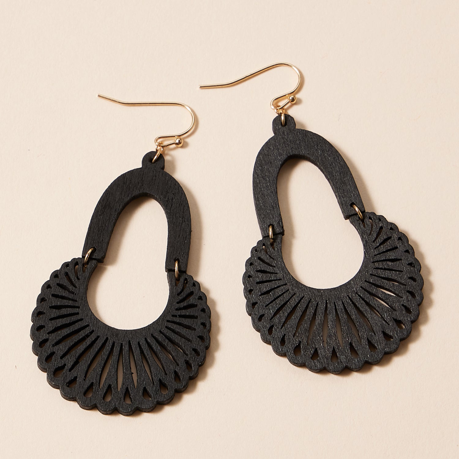 Modern Bold Fan-Shaped Earrings in Natural Tones - Frem