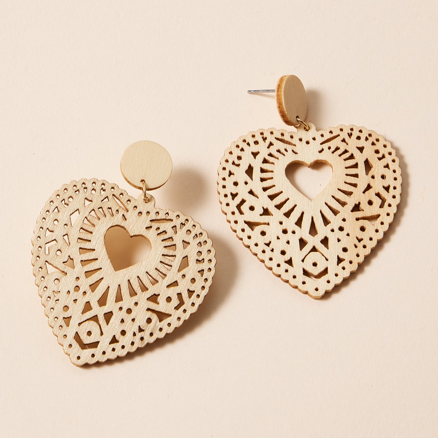 Boho Colorful Heart-Shaped Filigree | Earrings