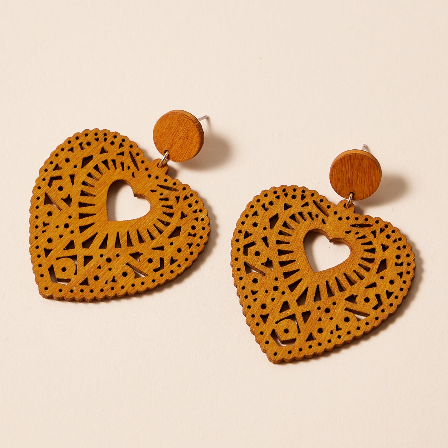 Boho Colorful Heart-Shaped Filigree | Earrings