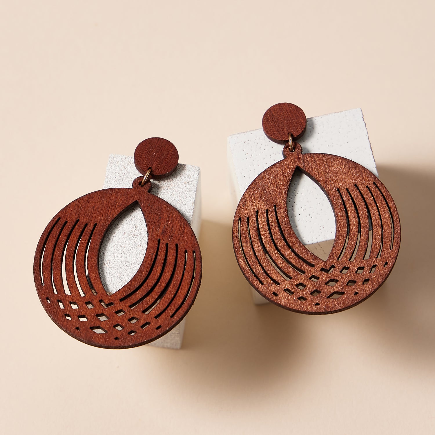 Modern Geometric Circle | Earrings in Earthy Tones