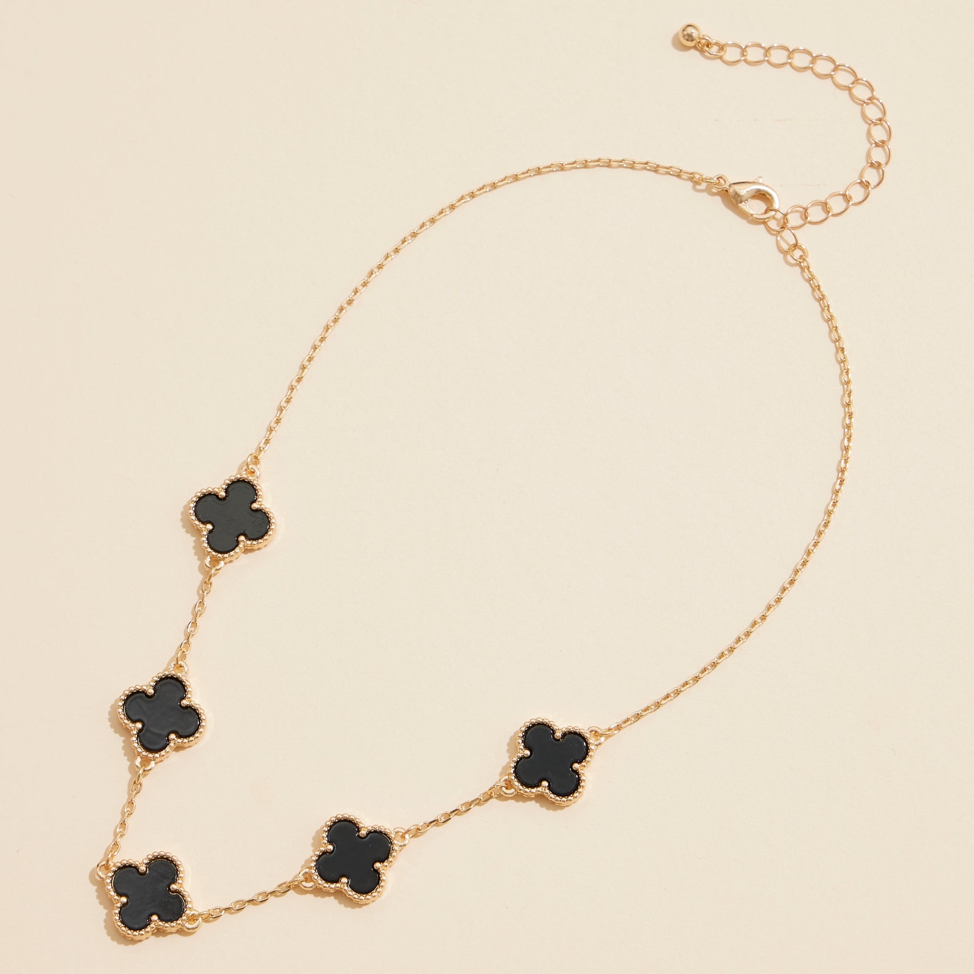 Shell Inlay Charm Necklace with Gold Chain