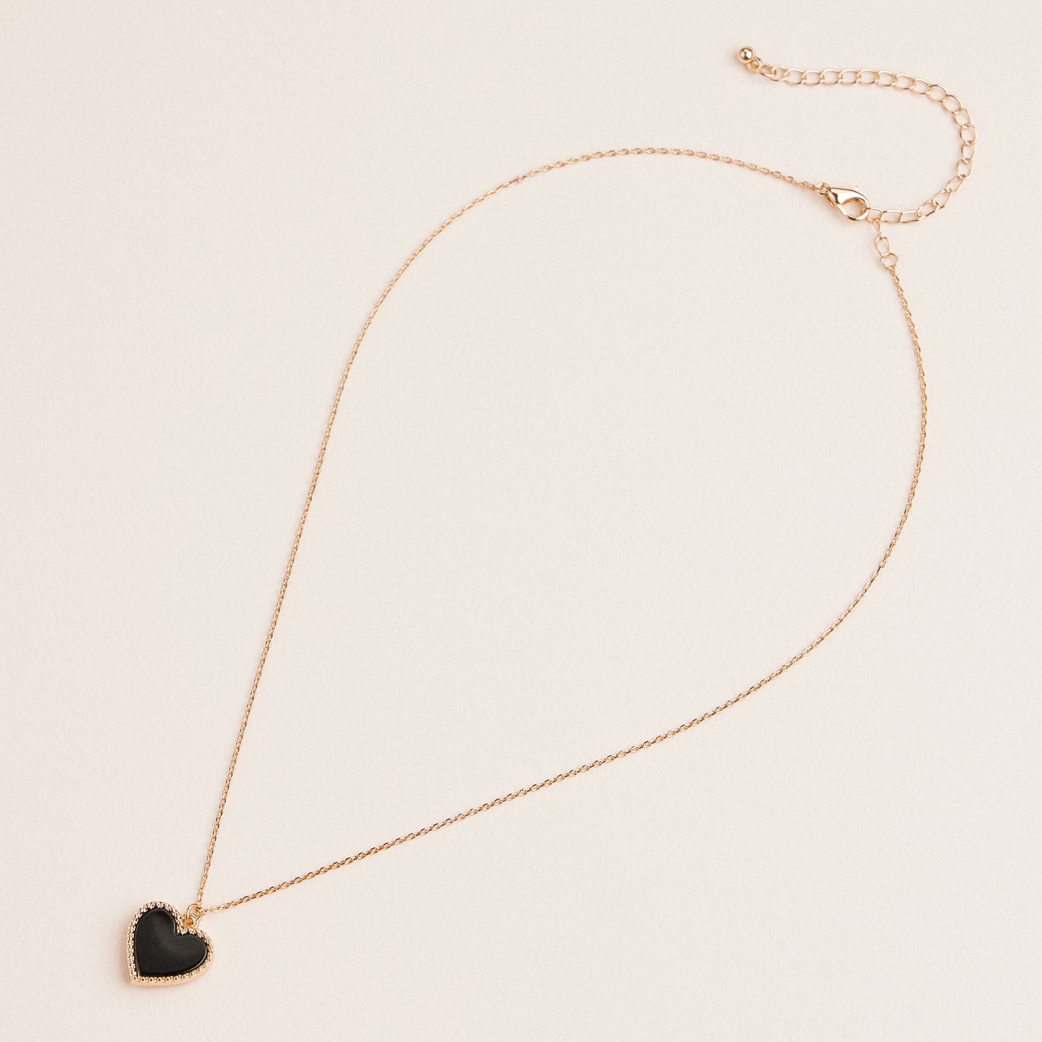 Heart-Shaped Pendant Necklaces with Gold Chains – Red, Pink, Black & White