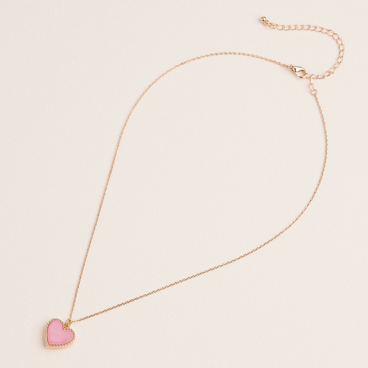 Heart-Shaped Pendant Necklaces with Gold Chains – Red, Pink, Black & White