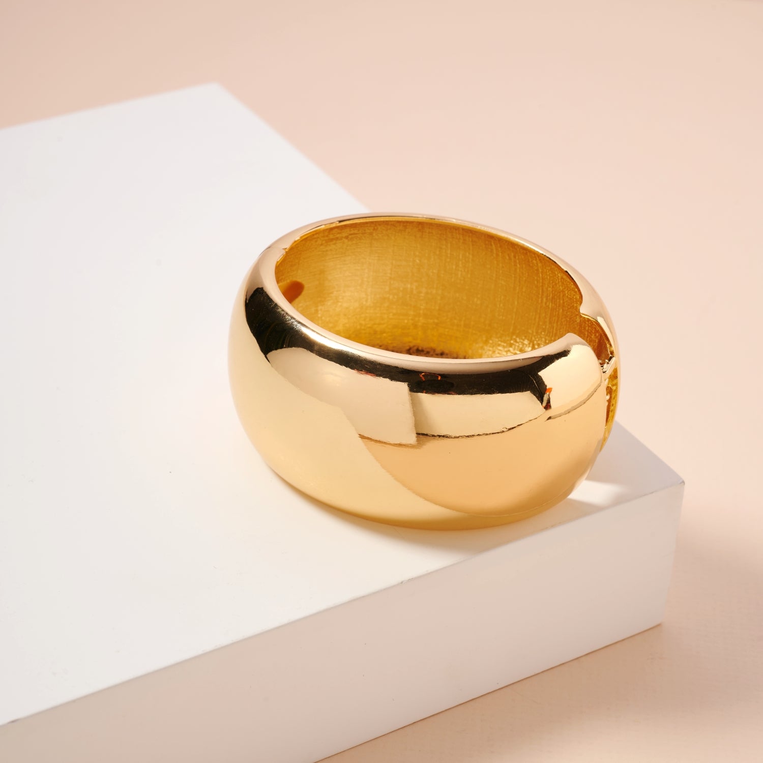 1.75-Inch Chunky Wide 18K Gold Plated Cuff Bracelet