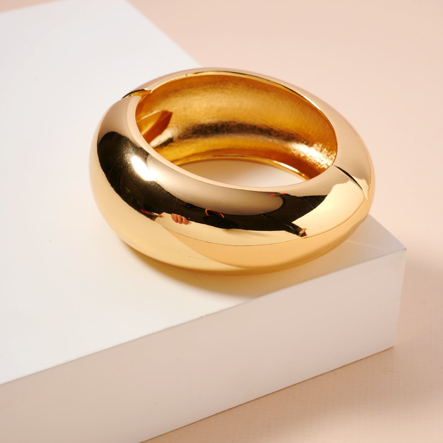 Hollow Uneven 18K Gold Plated Bangle Bracelet