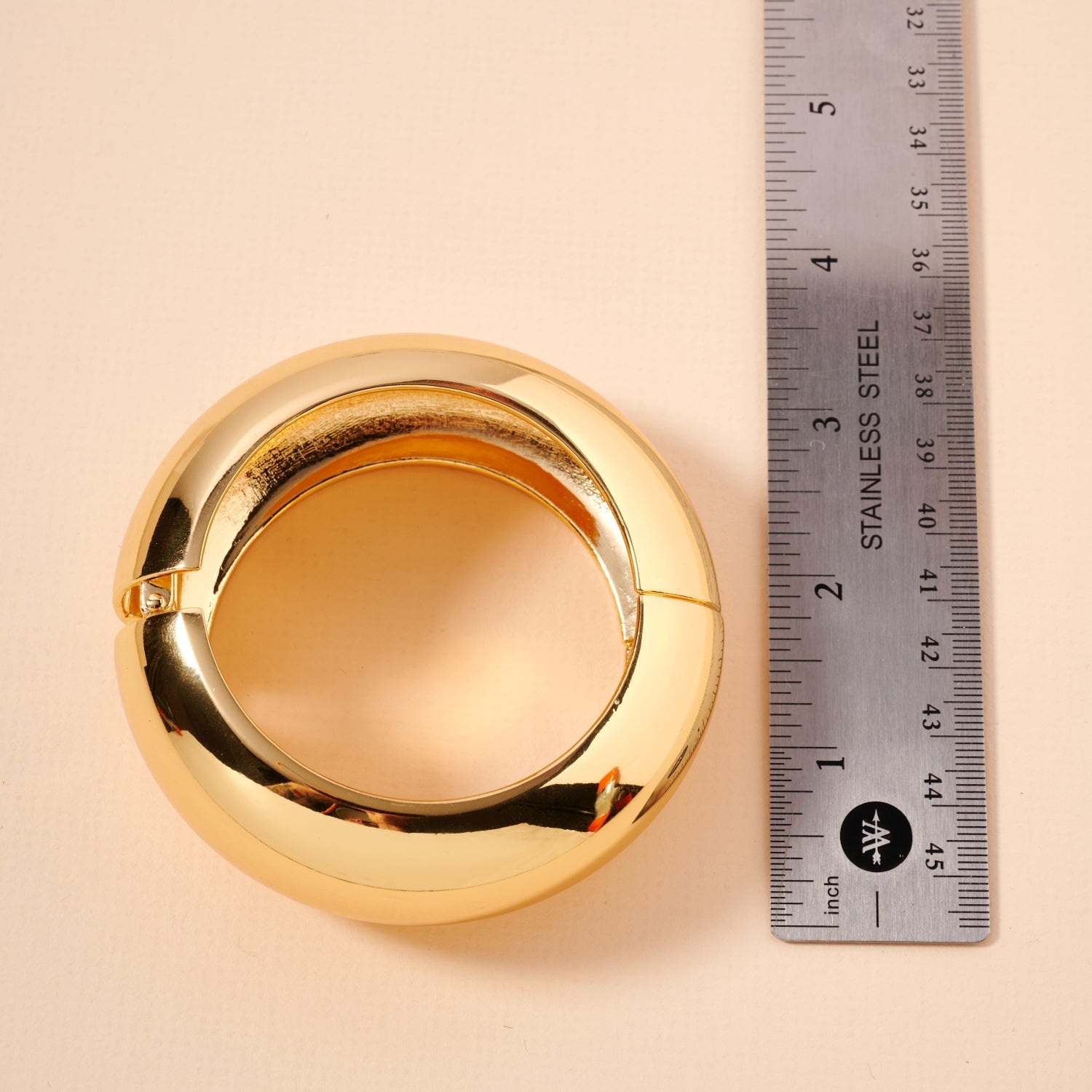 Hollow Uneven 18K Gold Plated Bangle Bracelet