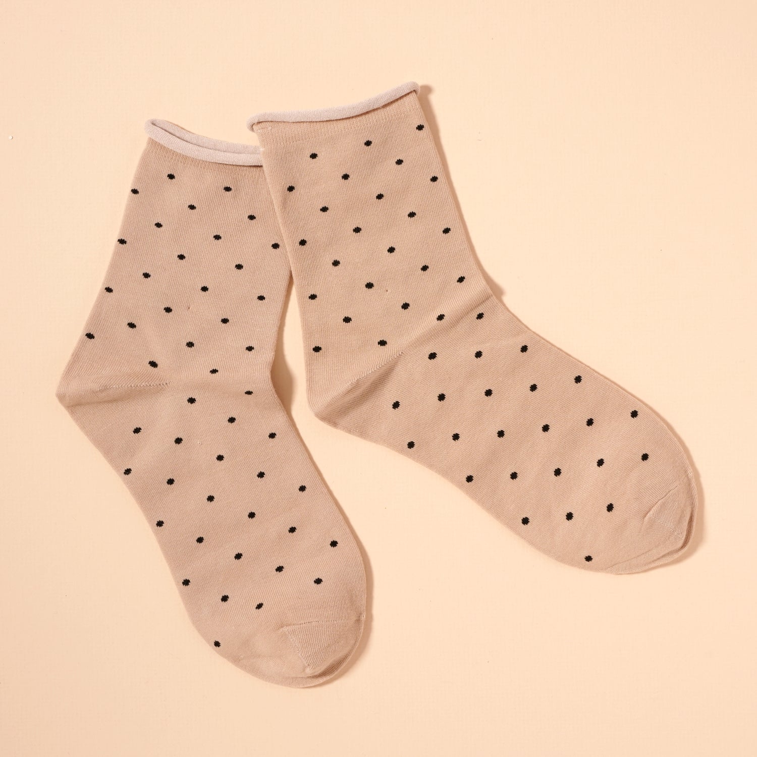 Classic Polka Dot Raw Hem Calf Socks – Assorted Dozen Pack