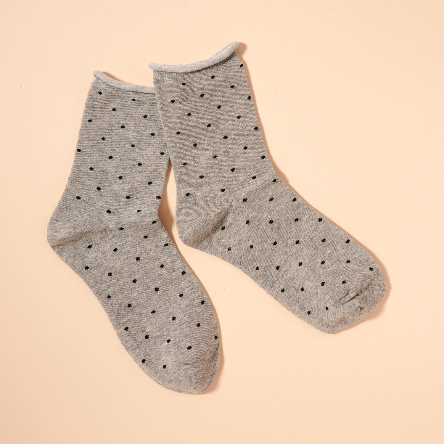 Classic Polka Dot Raw Hem Calf Socks – Assorted Dozen Pack