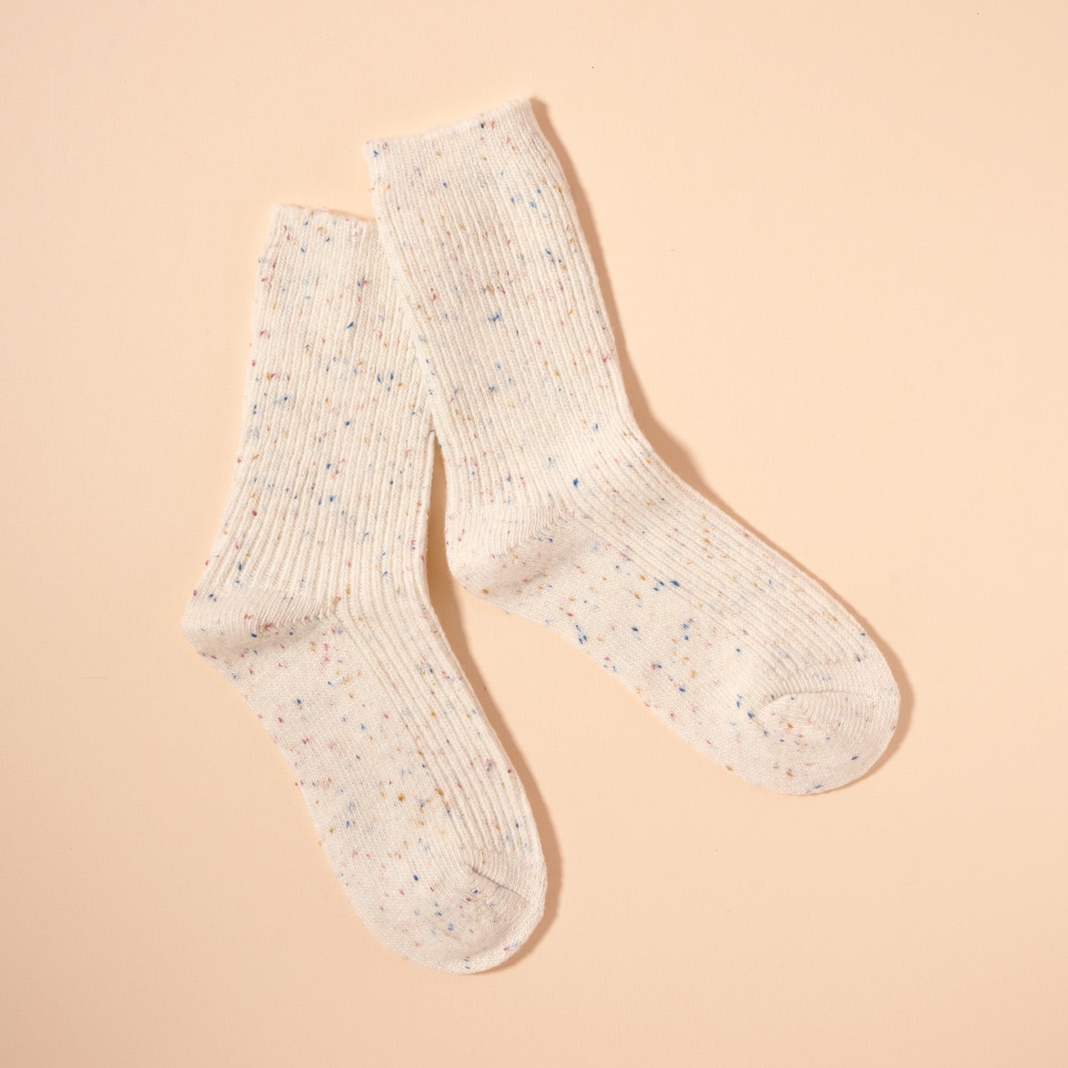 Speckled Ribbed Crew Socks - Frem