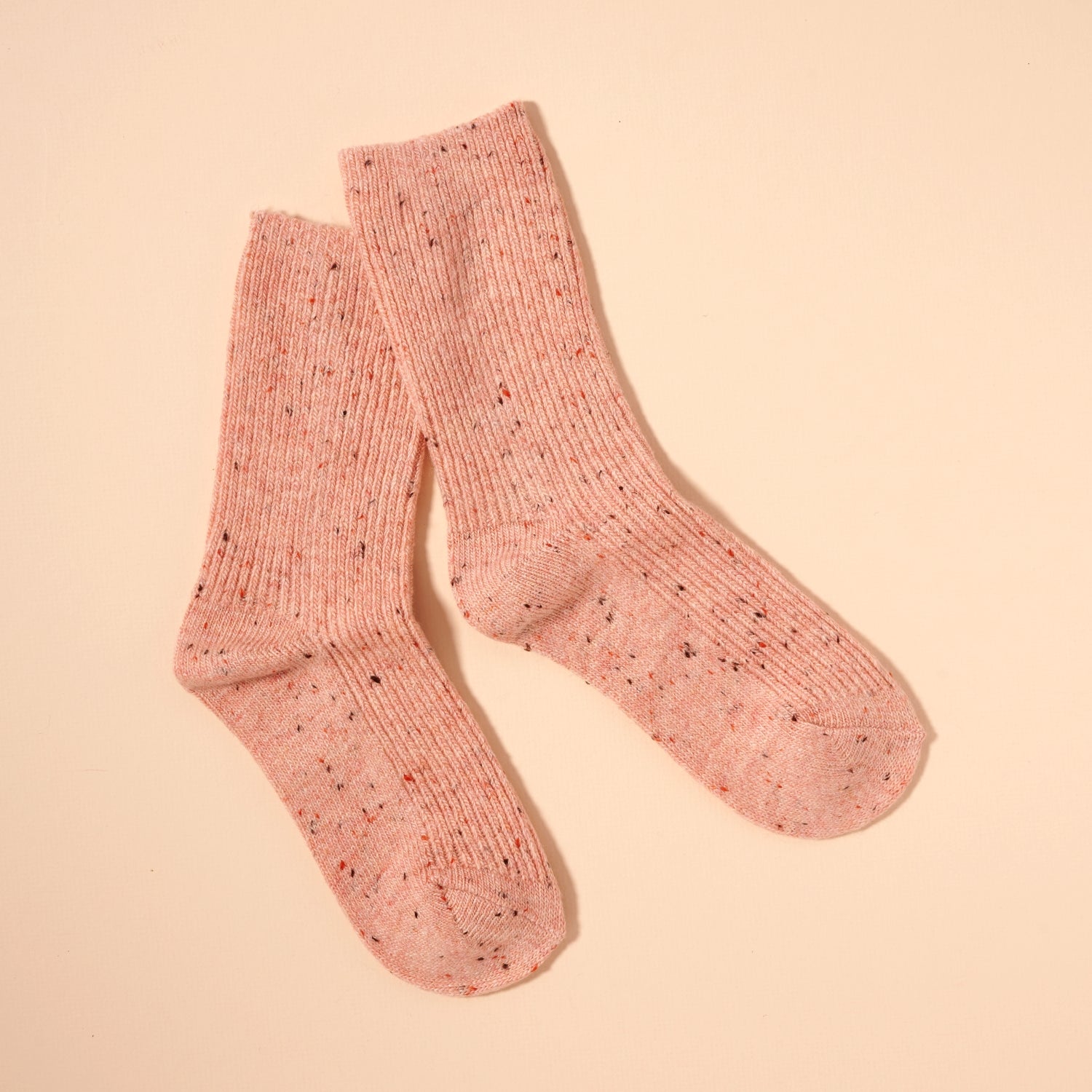 Speckled Ribbed Crew Socks - Frem