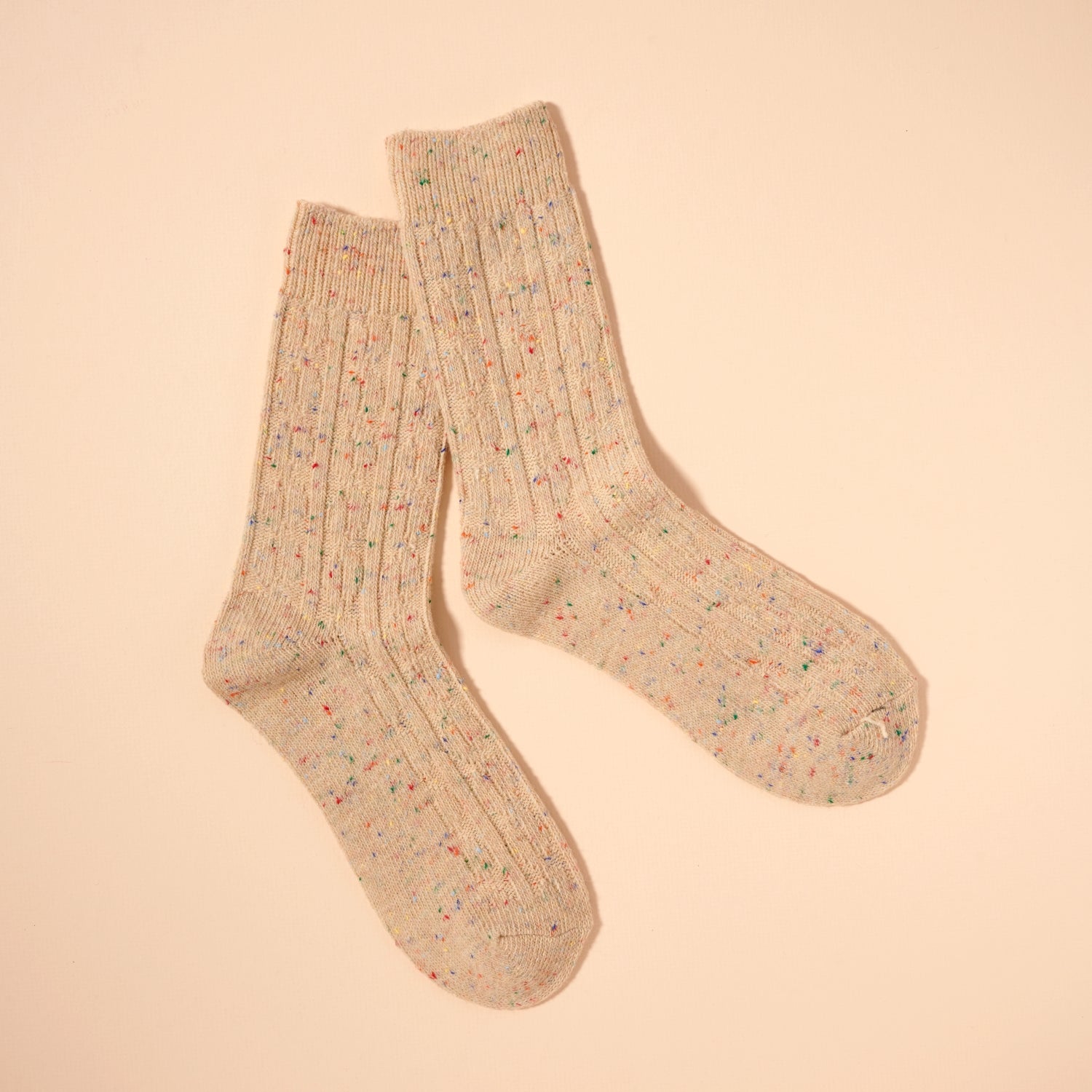 Cable Knit Speckled Crew Socks – Assorted Colors