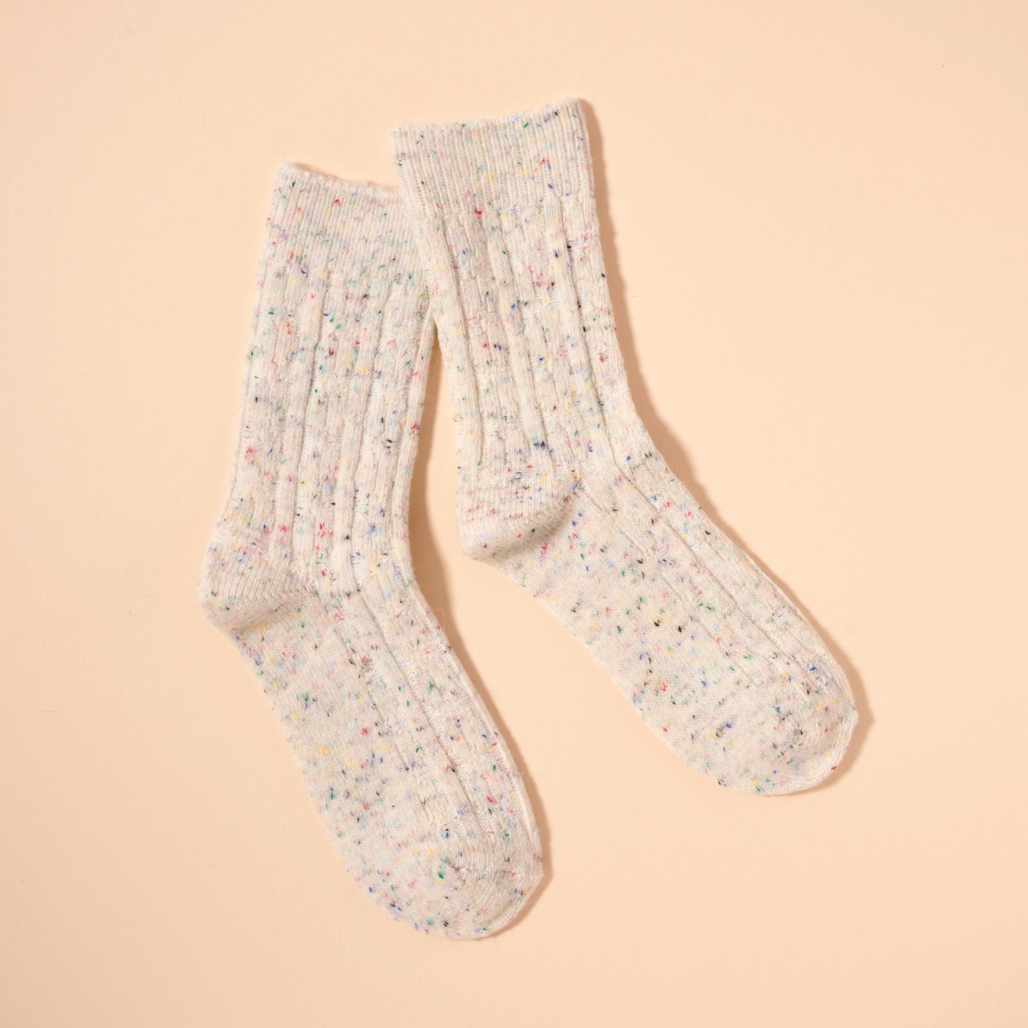 Cable Knit Speckled Crew Socks – Assorted Colors