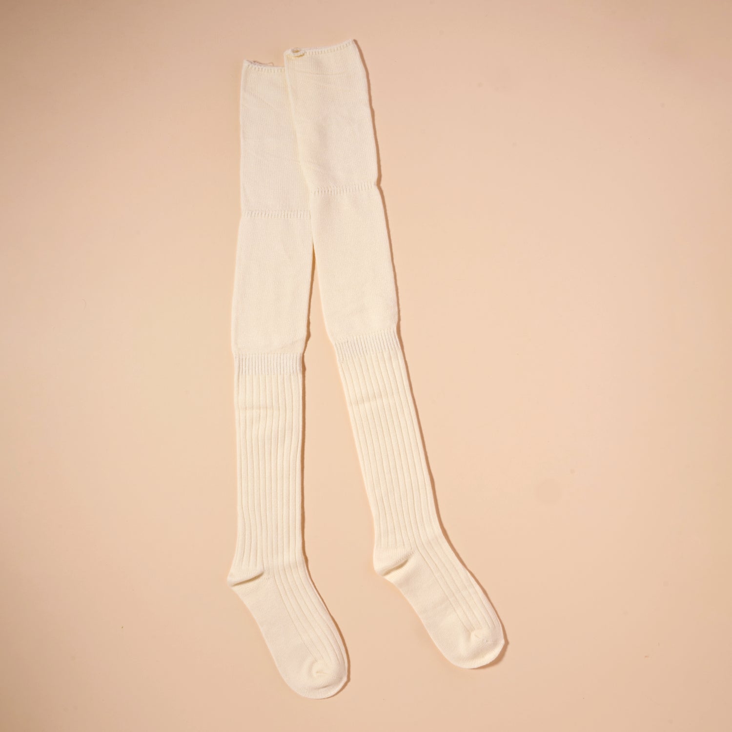 Thigh High Ribbed Knit Socks – Neutral Colors