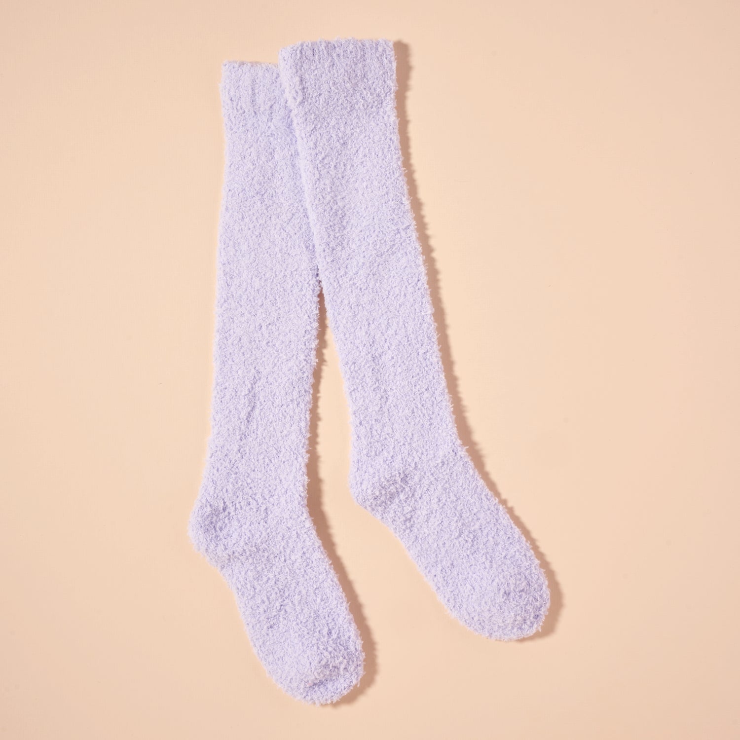 Solid Fuzzy Over-the-Knee Socks – Soft Colors