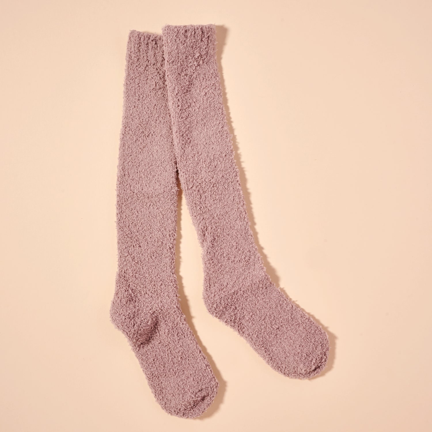 Solid Fuzzy Over-the-Knee Socks – Soft Colors
