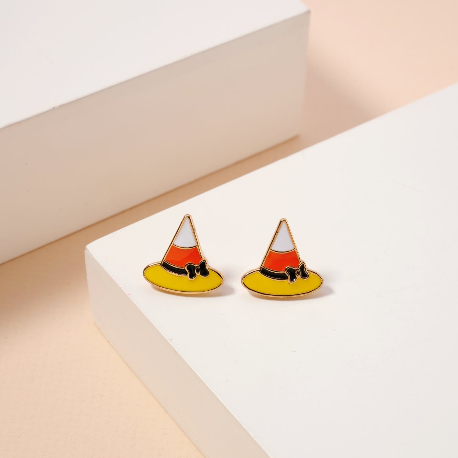 Enamel Halloween Hat Stud Earrings