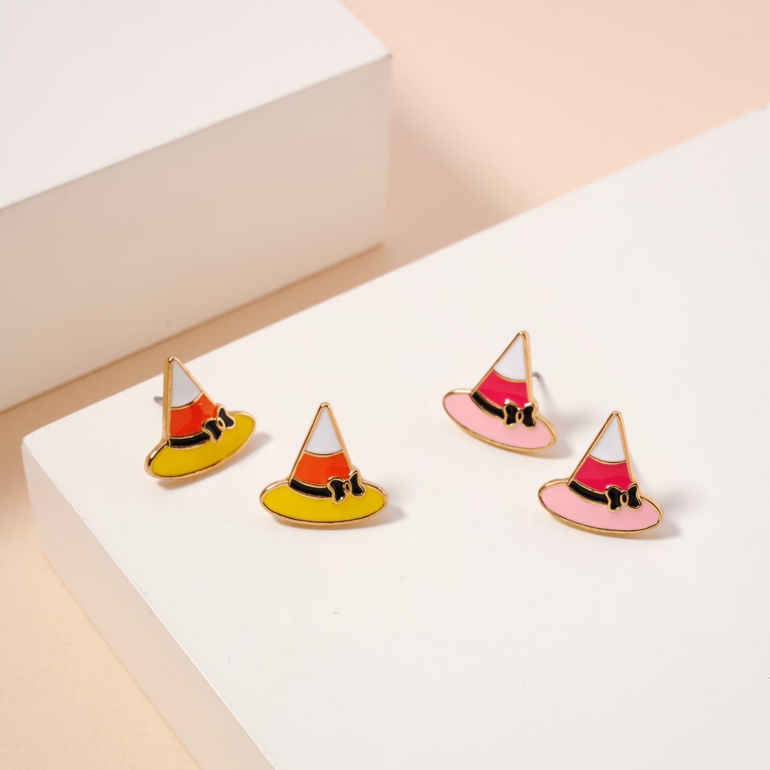 Enamel Halloween Hat Stud Earrings