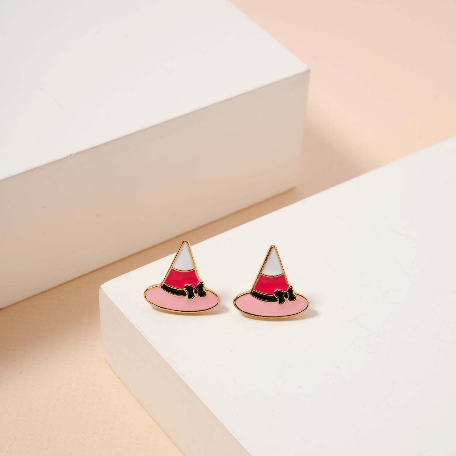 Enamel Halloween Hat Stud Earrings