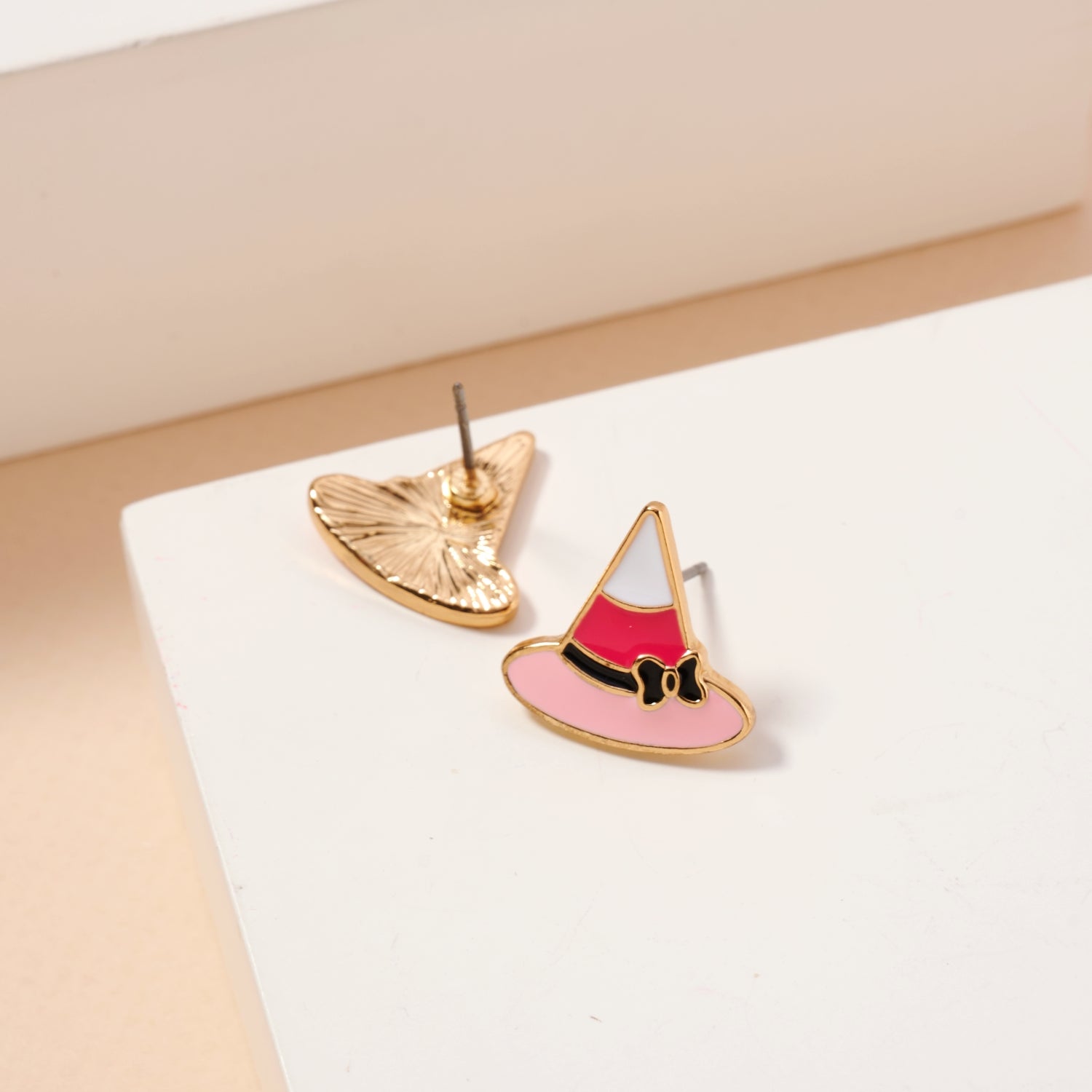 Enamel Halloween Hat Stud Earrings