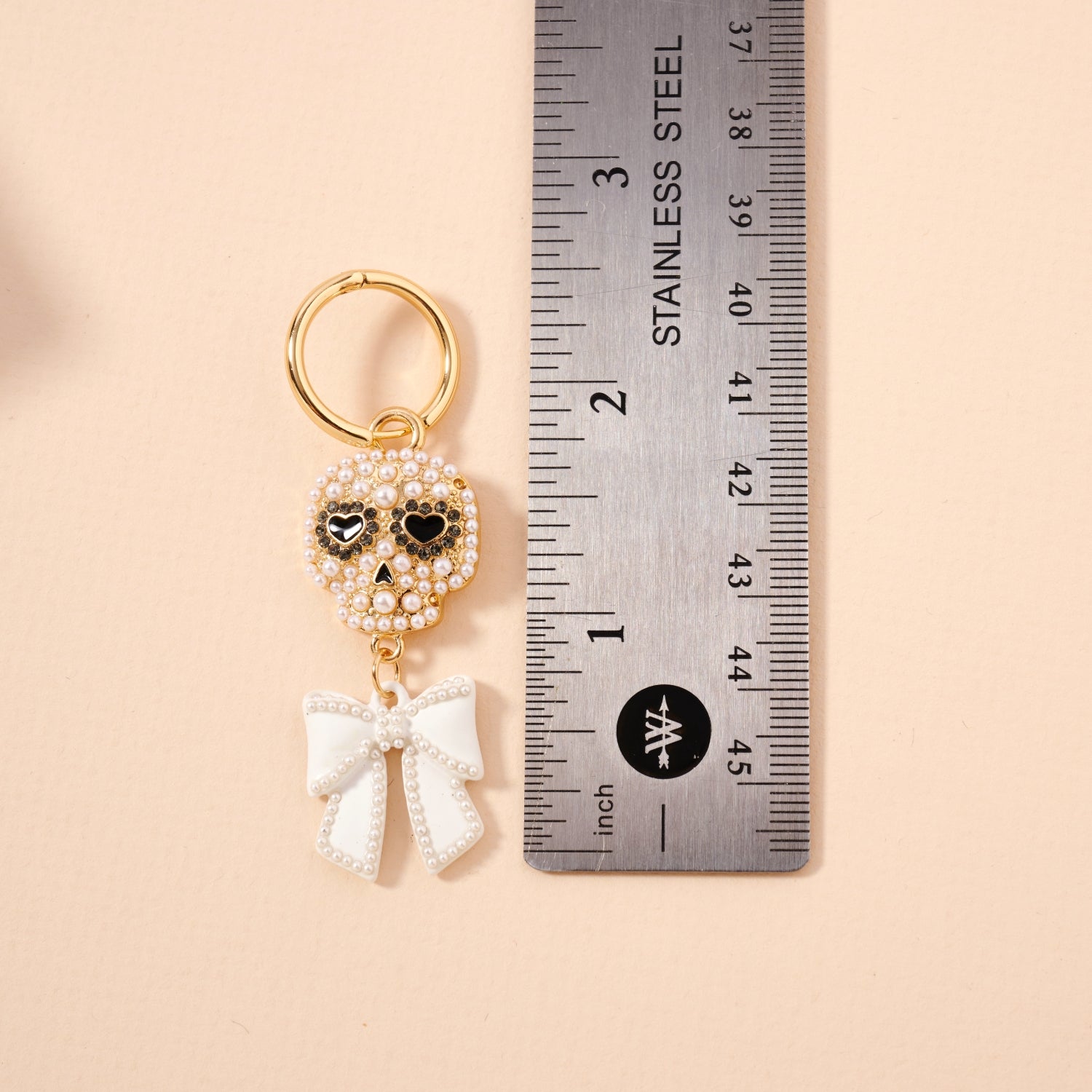 Halloween Skull and Pearl Dangling Earrings