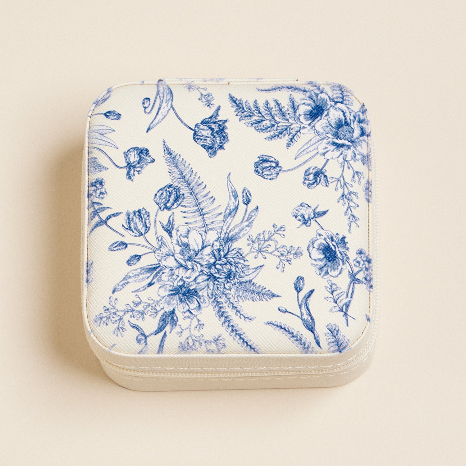 Travel-Size Blue Blossom Jewelry Box