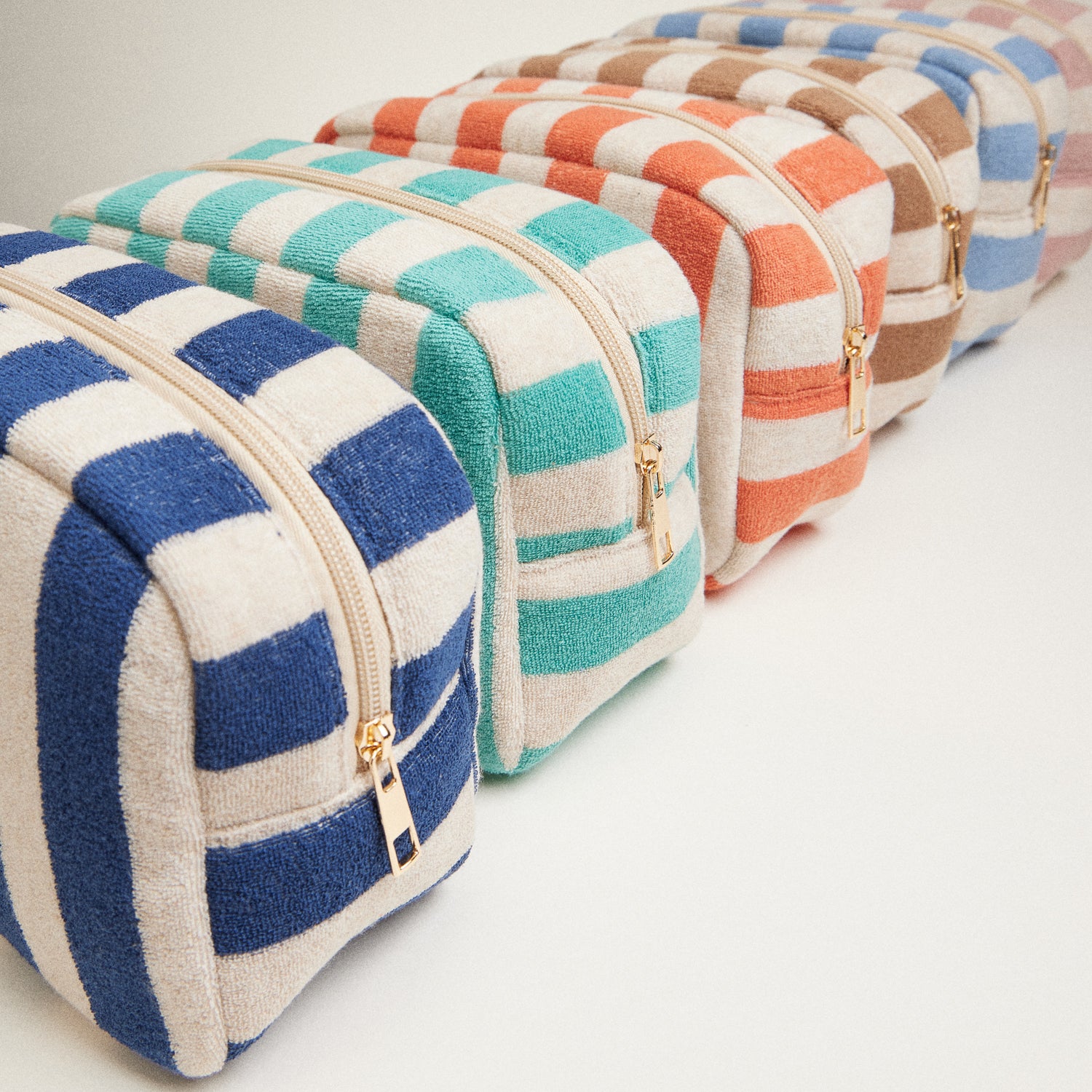 Striped Terry Fabric Travel Pouch