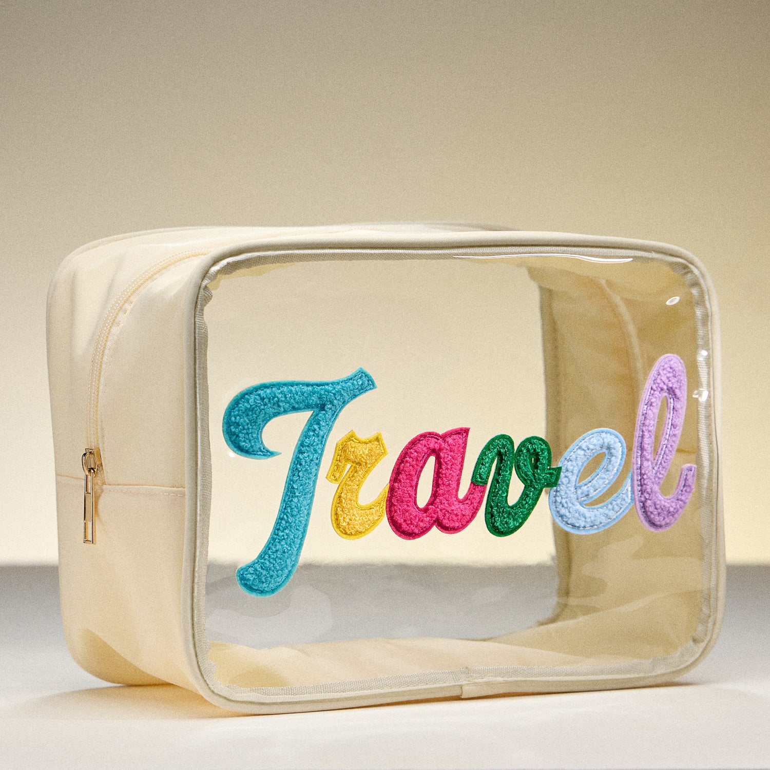 Clear PVC Beach and Pool Bag with Fabric Letters