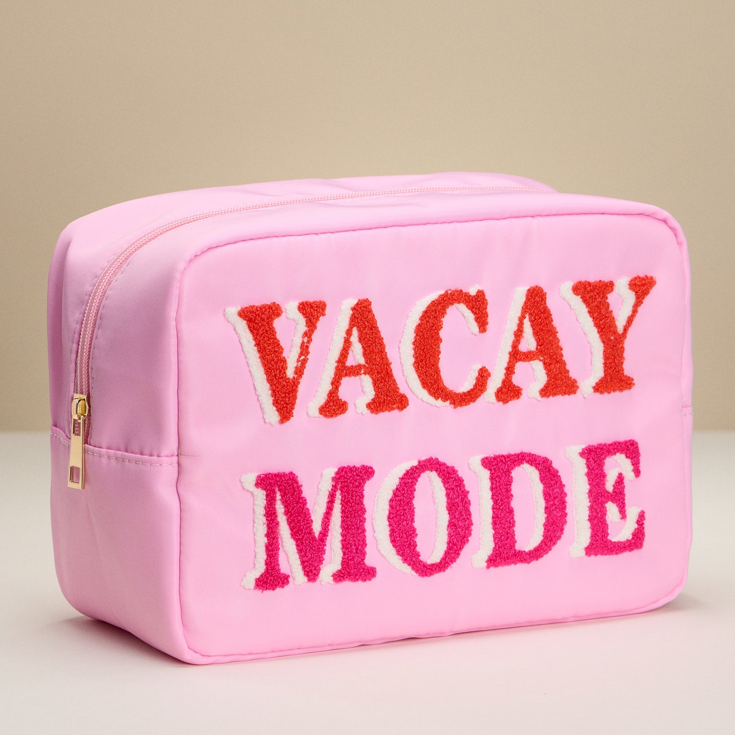 Nylon Beach Pouch with Fabric Letters