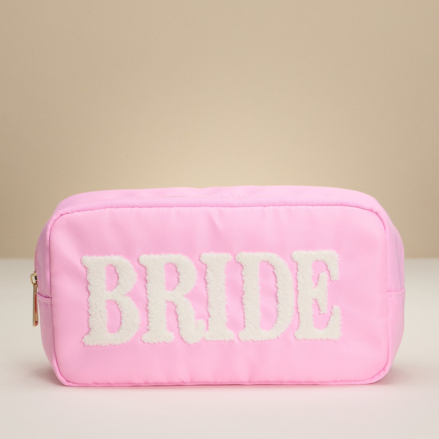 Travel Makeup Bag with Chenille Letter Patch - Frem