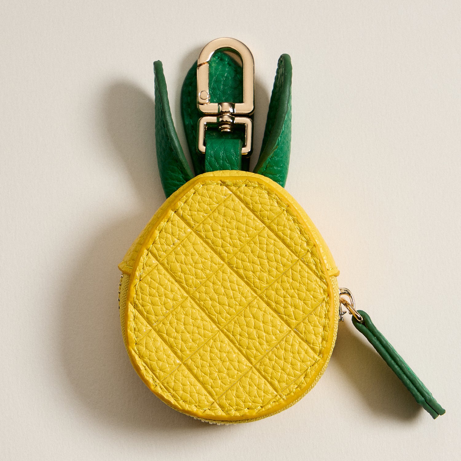 Pineapple Leather Pouch Keychain
