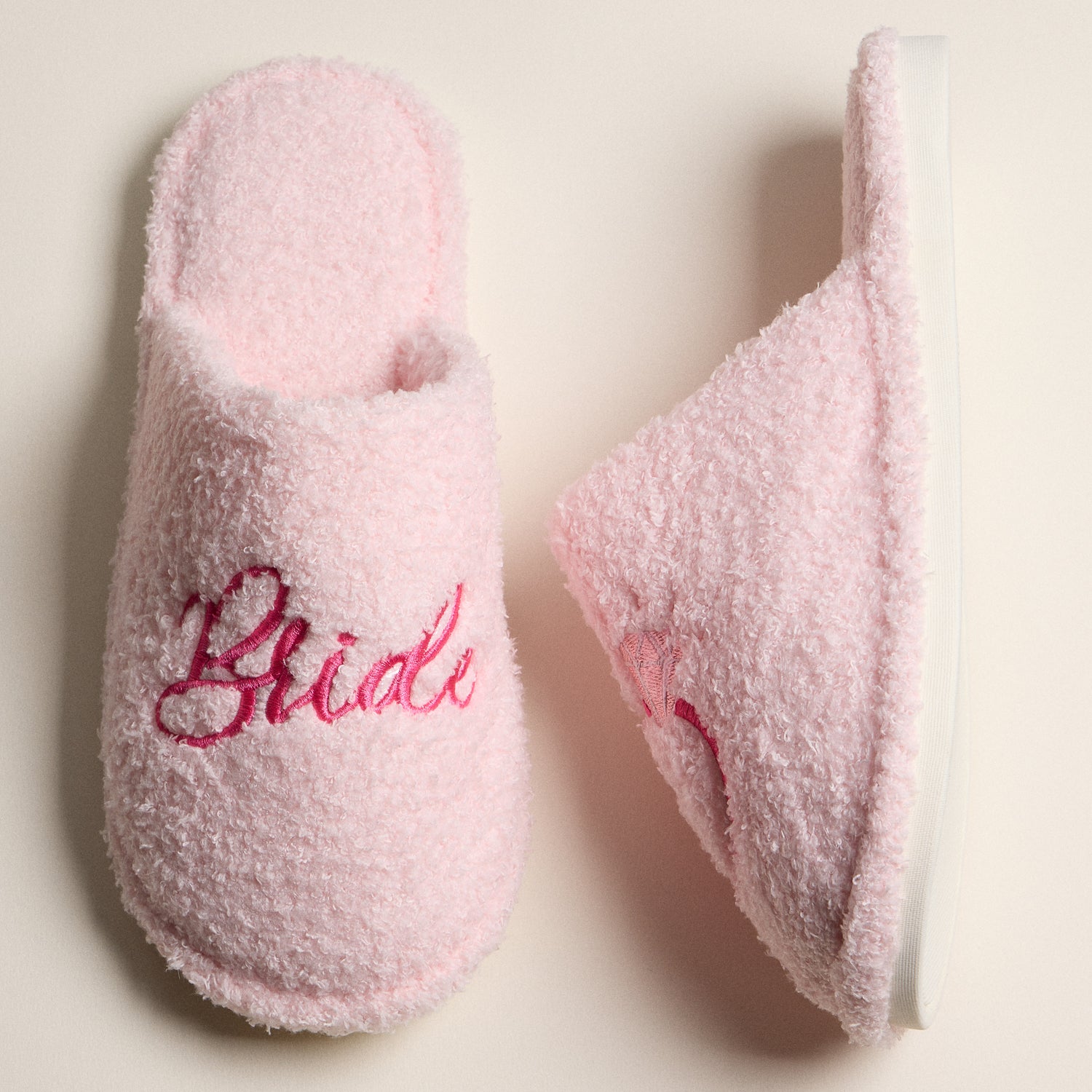 Elegant Bride Fuzzy Wedding Slippers - Frem