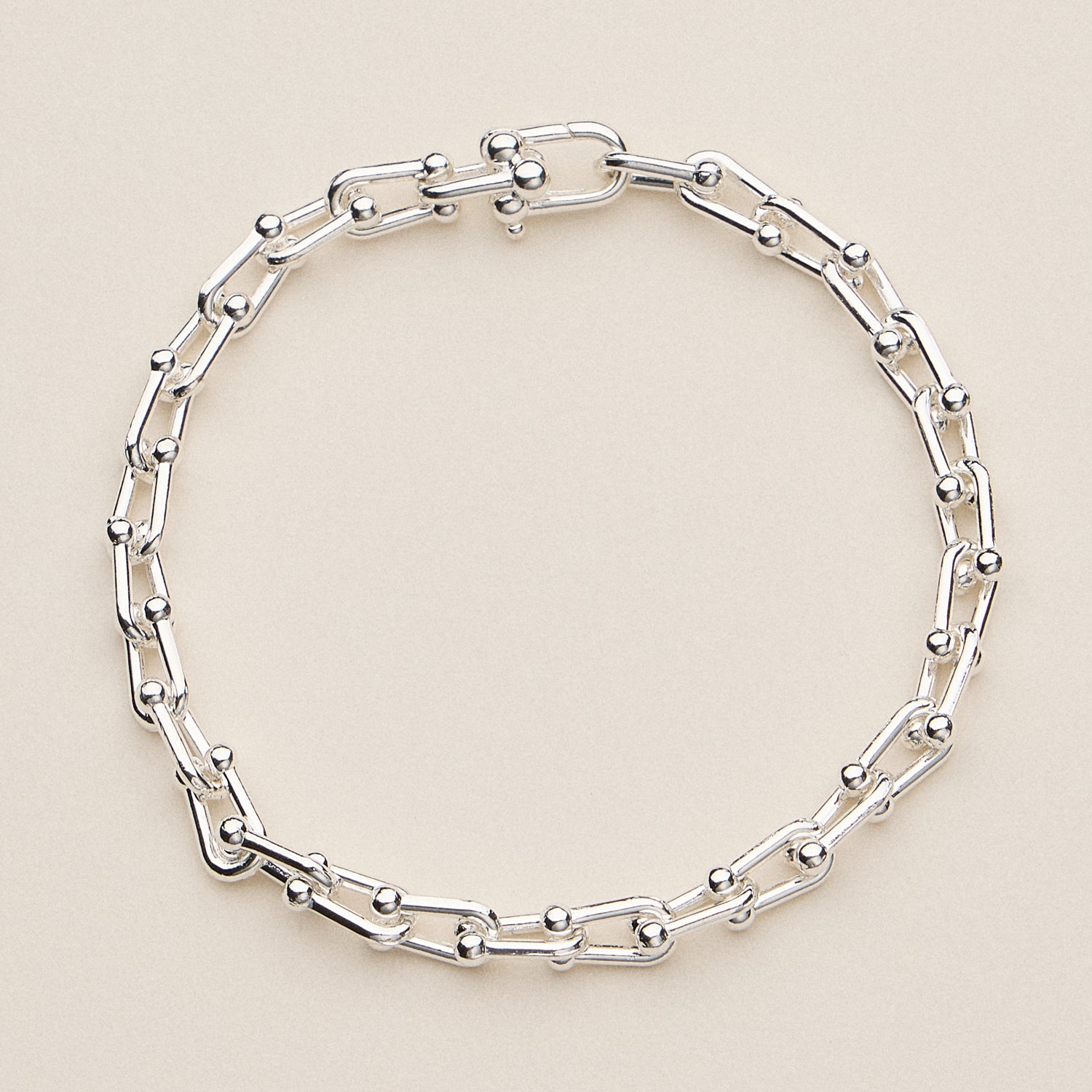 Bold Sculpted Chain Link Bracelet