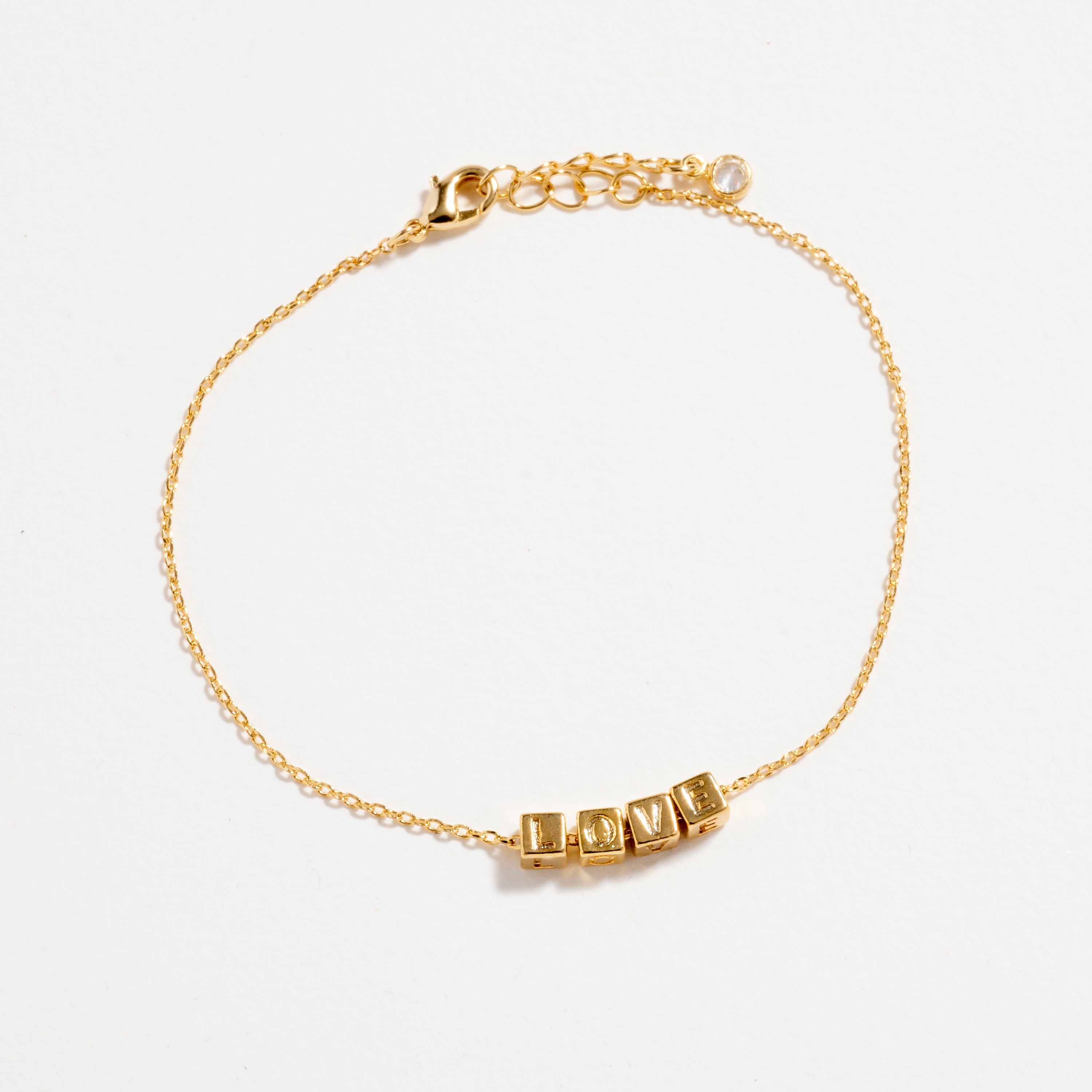Gold LOVE Bracelet – Dainty Letter Chain Jewelry