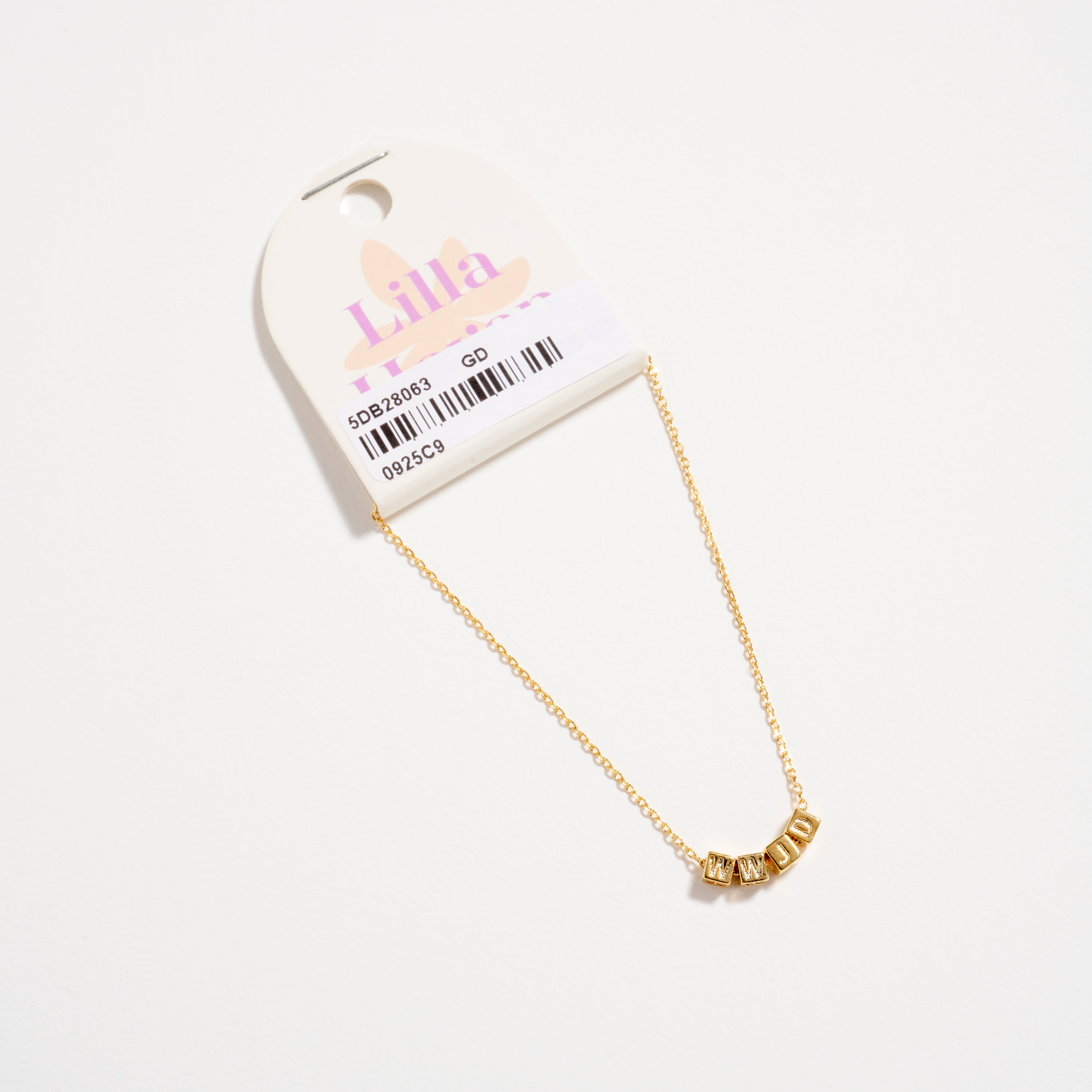 Gold Letter Cube Chain Bracelet | WWJD Charm