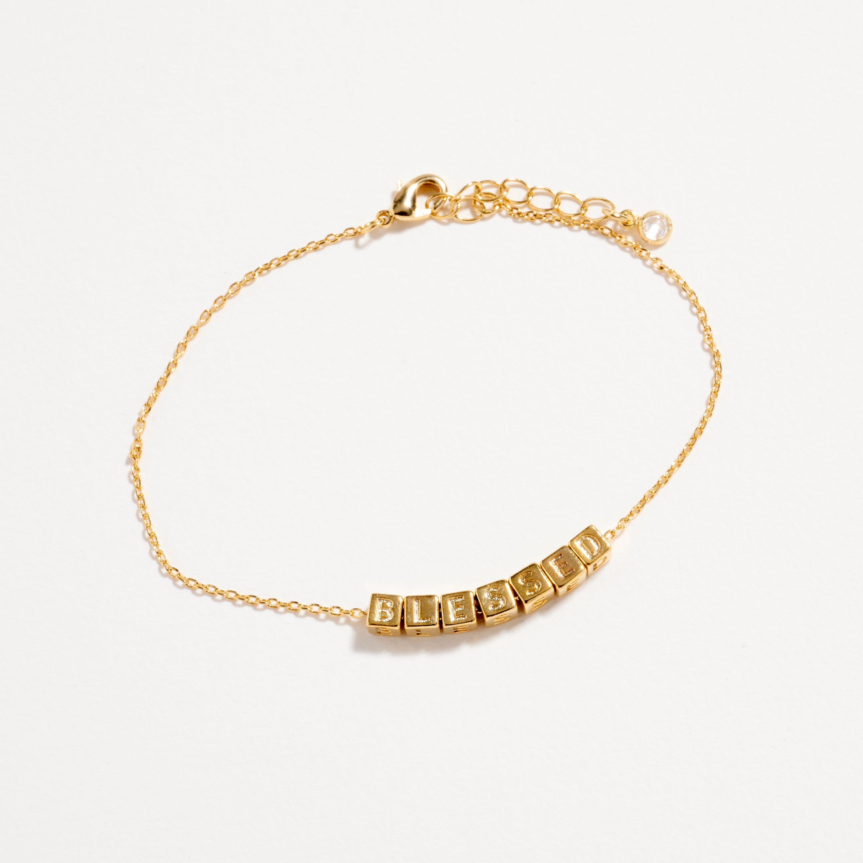 Metal Letter Cube Chain Bracelet – Blessed Charm