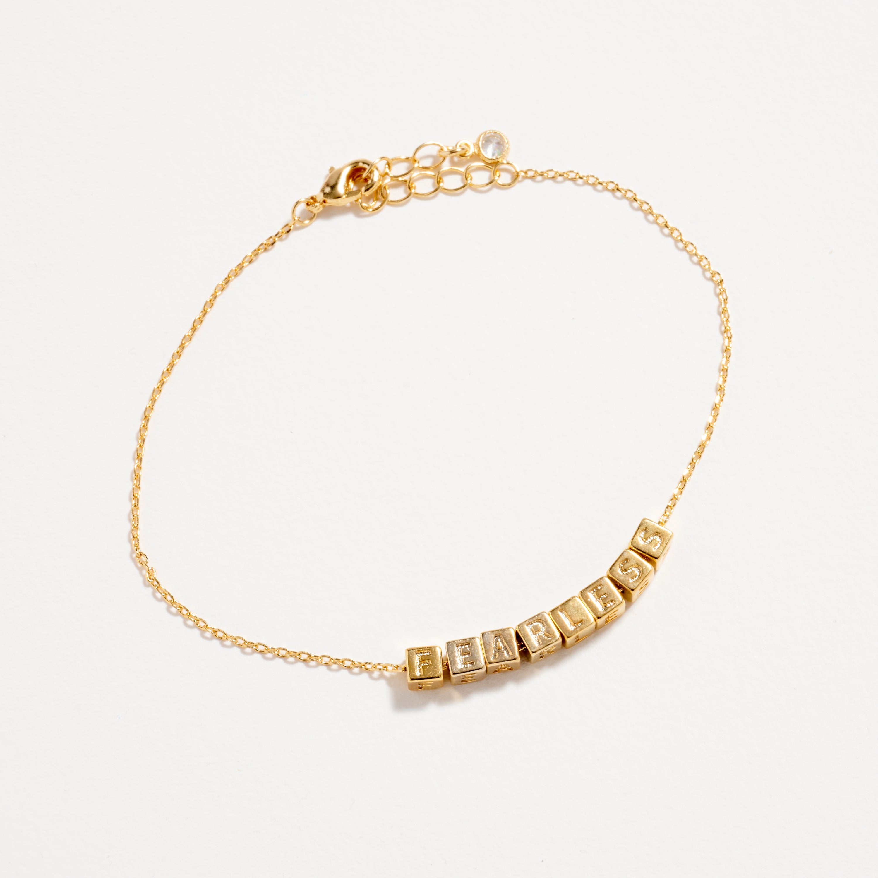 Gold Dipped FEARLESS Bracelet – Empowering Letter Chain